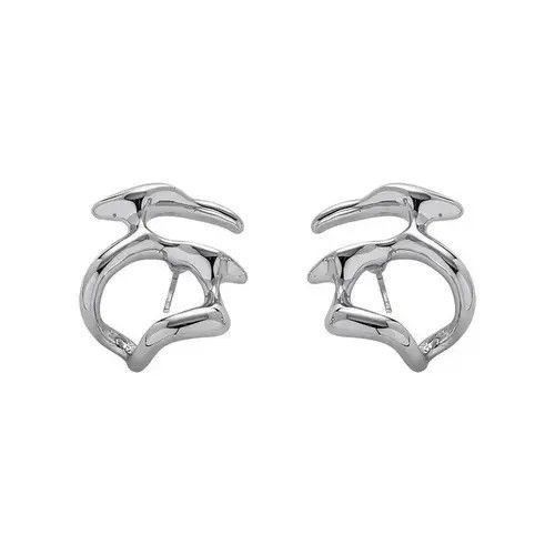 Jewelry Irregular Liquid Metal Hollow Earrings Size ONE SIZE - 4 Thumbnail