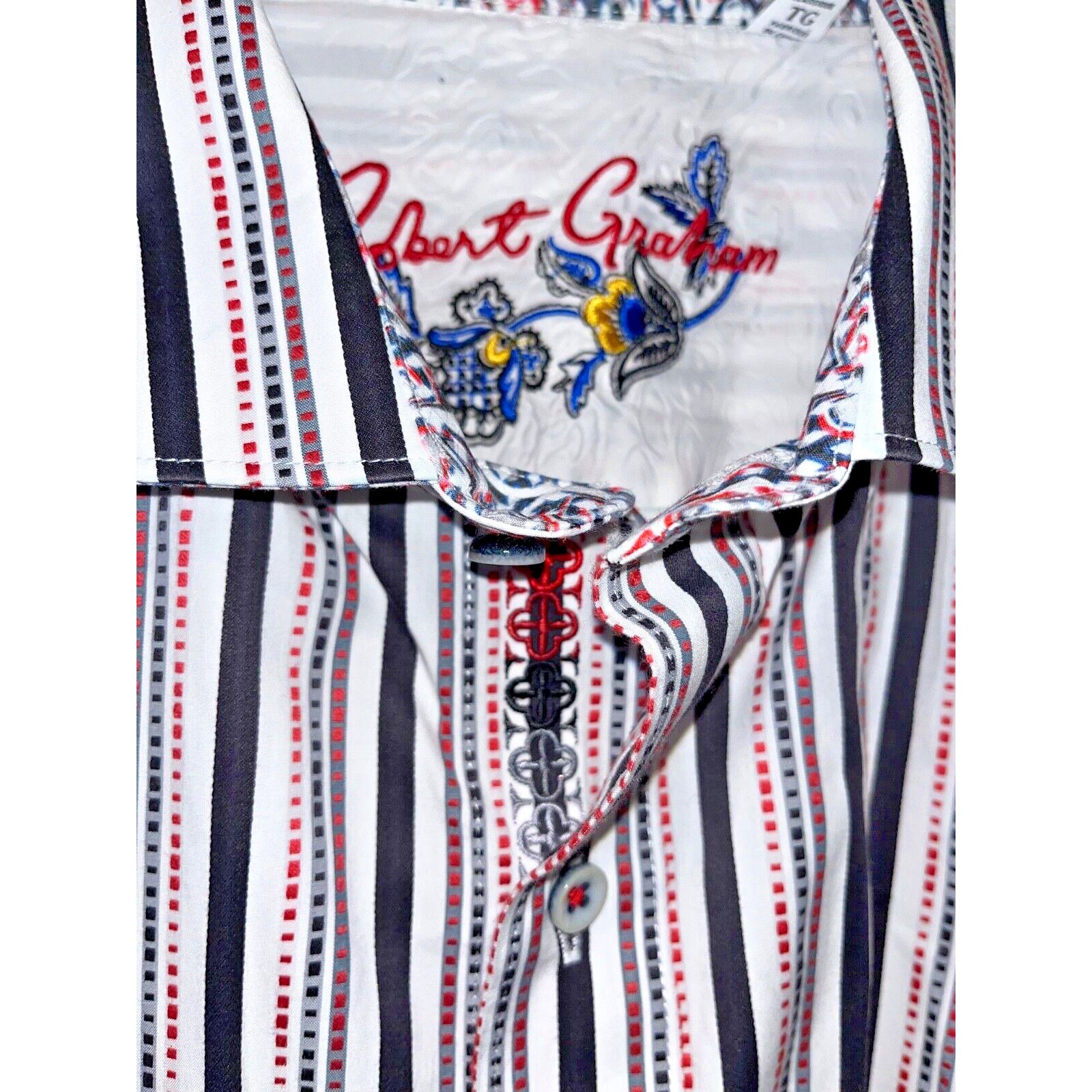 Robert Graham Robert Graham Flip Cuff Striped Button Down Shirt Sz XL NWOT Size US XL / EU 56 / 4 - 9 Thumbnail