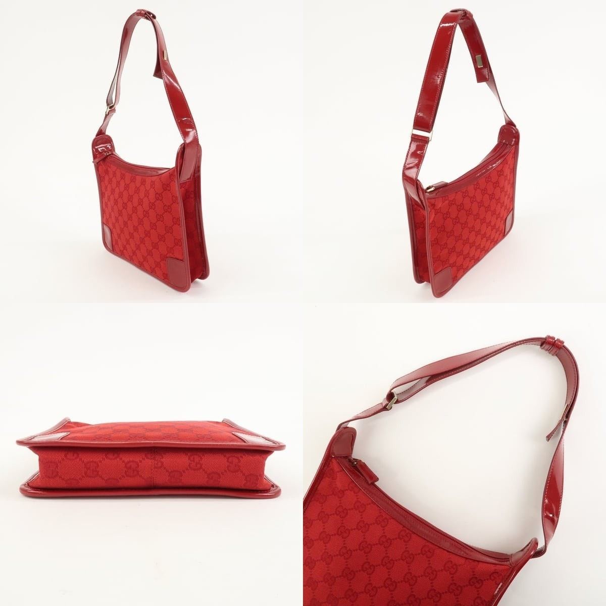 Gucci Gucci GG Canvas Shoulder Bag Red Size ONE SIZE - 3 Thumbnail