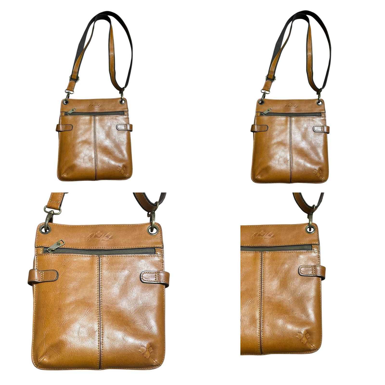 Patricia Nash Patricia Nash Prizzi Tooled Crossbody Leather Purse Women’s Shoulder Bag Tan Brown Geometric Pockets Zipper Size ONE SIZE - 9 Thumbnail