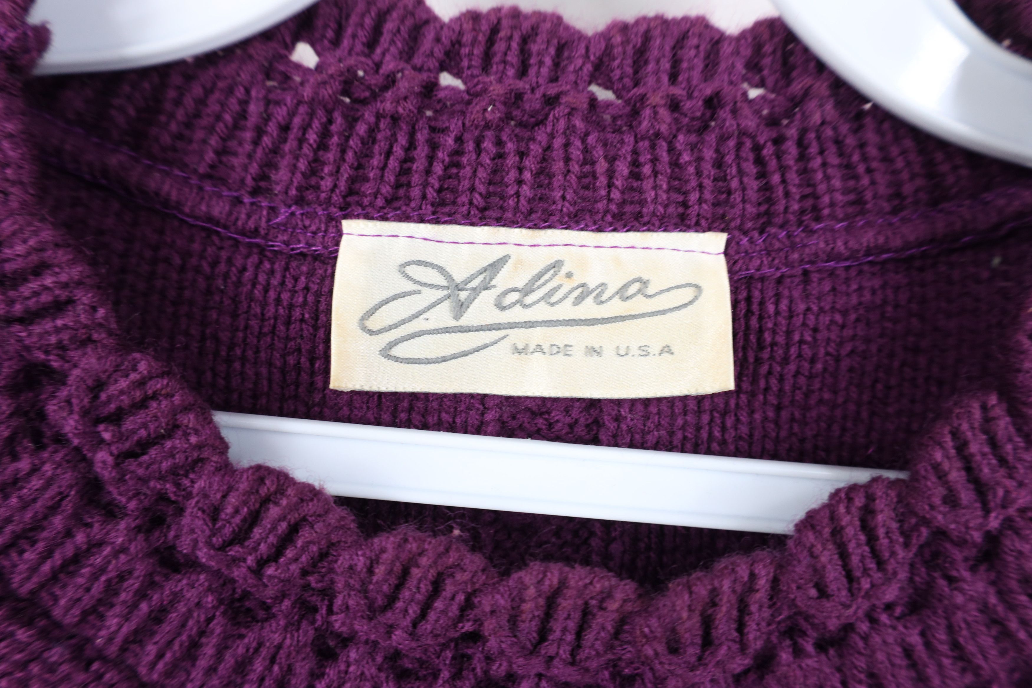 Vintage Vintage 90s Streetwear Cable Crewneck Sweater Purple USA Size XL / US 12-14 / IT 48-50 - 4 Thumbnail