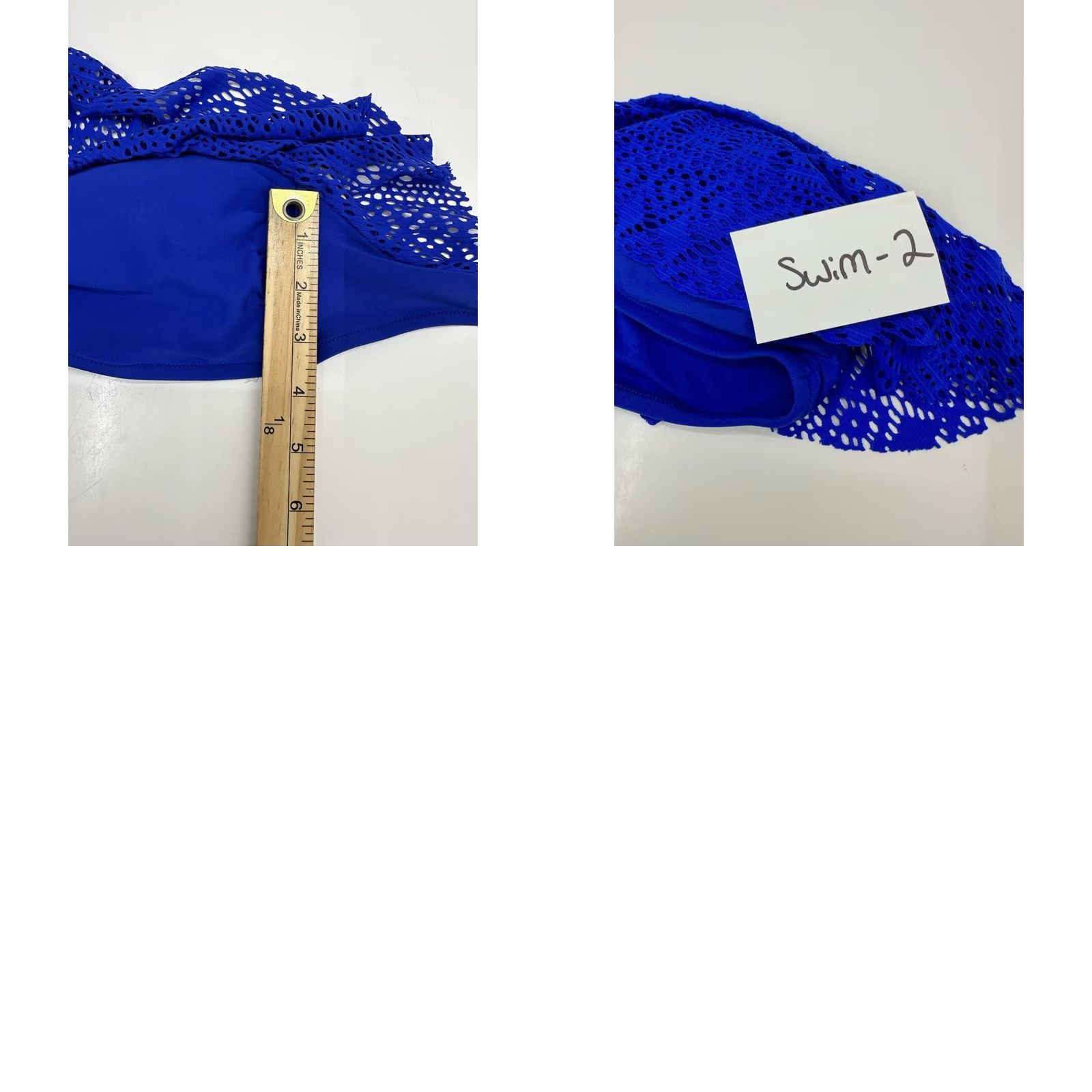 American Eagle Outfitters American Eagle Outfitters Bandeau Bikini Top Women M Blue Crochet Layover Beach Comfort Adjustable Padded Summer 90s, Womens Size M / US 6-8 / IT 42-44 - 8 Thumbnail
