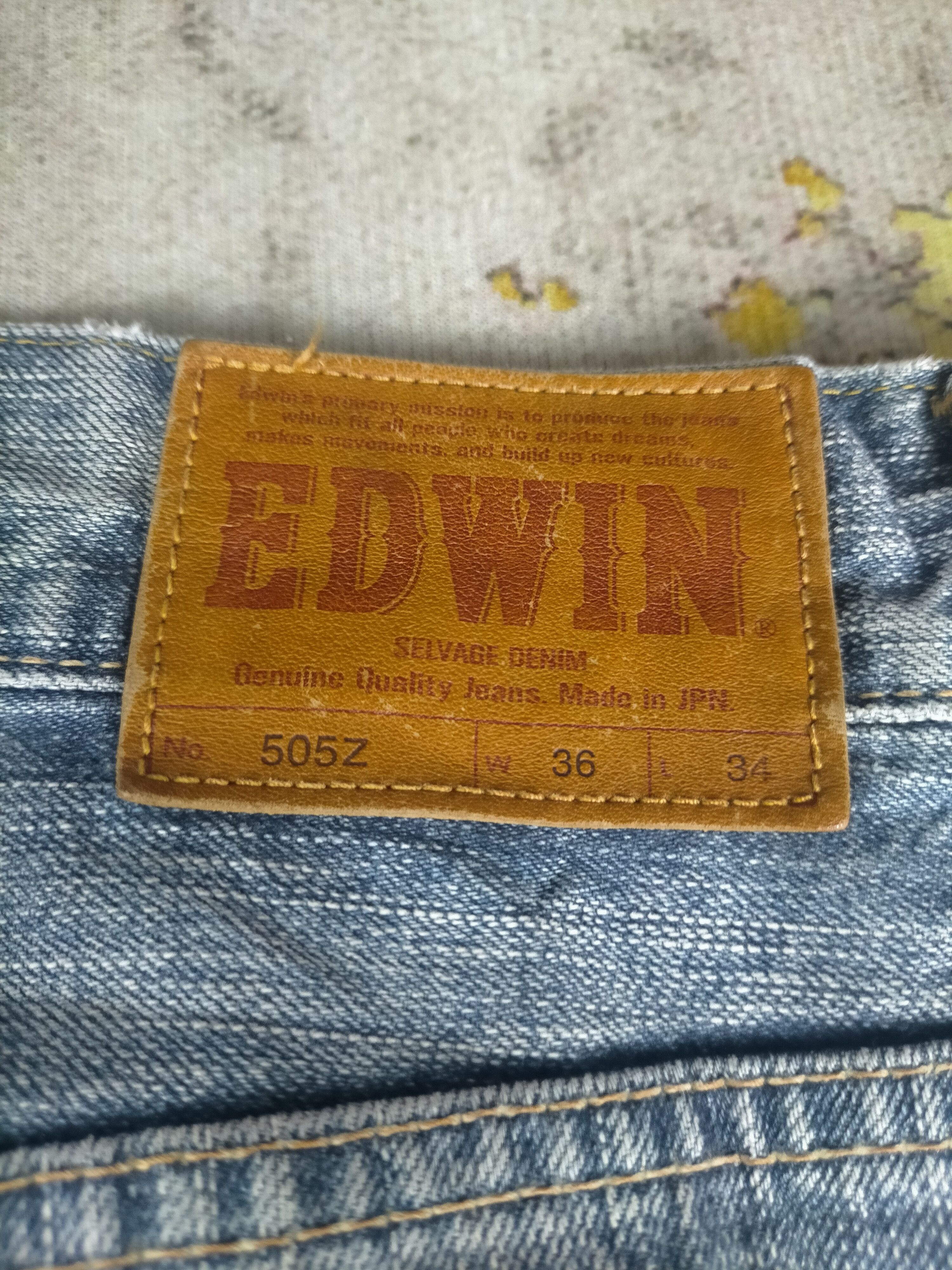Edwin 🔥90s Edwin 505z Selvedge Mudwash Baggy Jeans Size US 36 / EU 52 - 6 Thumbnail