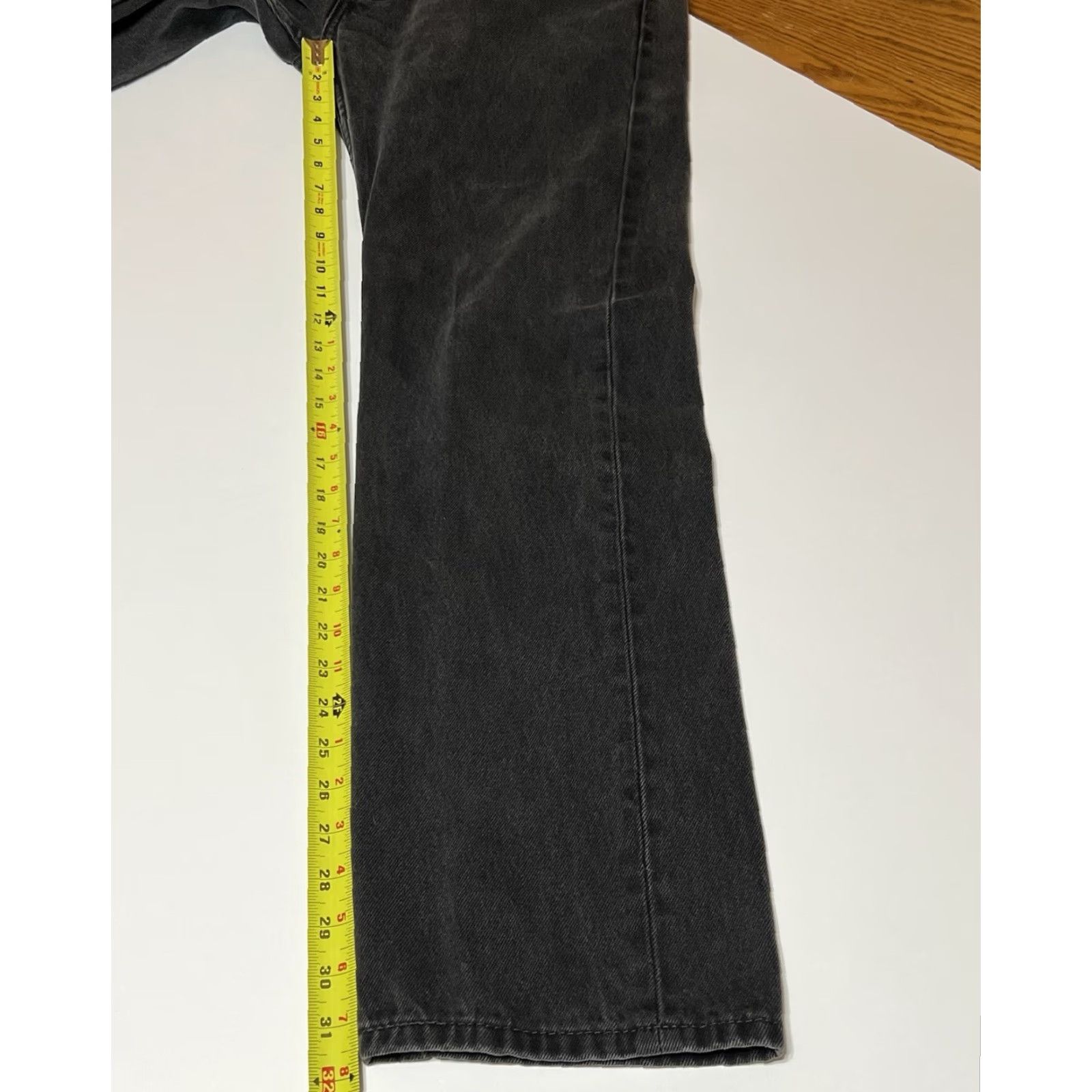 Levi's Levi's 505 Jeans Mens 34x32 Straight Black Wash Denim Regular Mid Rise Belt Loops 5-Pocket Logo Zipper Size US 34 / EU 50 - 5 Thumbnail