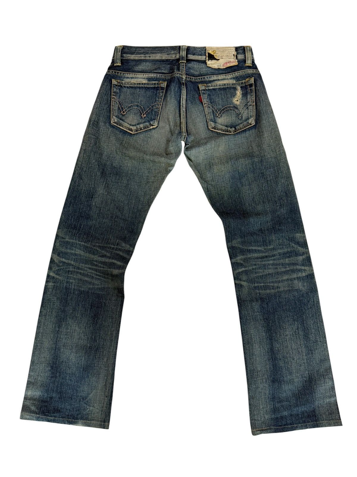 Edwin Vintage Edwin 503 Ladies Flared Style Distressed Denim Jeans Size 28" / US 6 / IT 42 - 10 Thumbnail