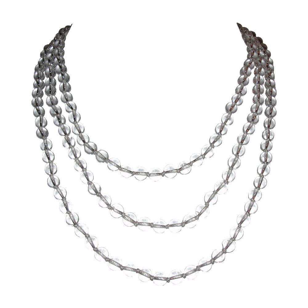 Designer Crystal Quartz Beaded Flapper Rope Necklace Alberto Juan Size ONE SIZE - 2 Thumbnail