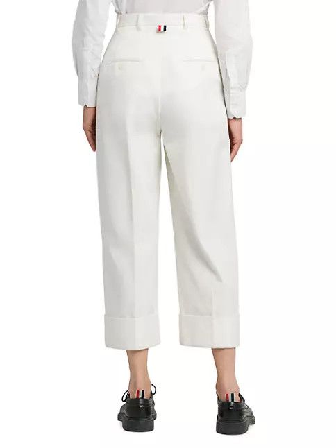 Thom Browne o1s22i1n0924 Cropped Wide Leg Jeans in White Size 30" / US 8 / IT 44 - 5 Thumbnail