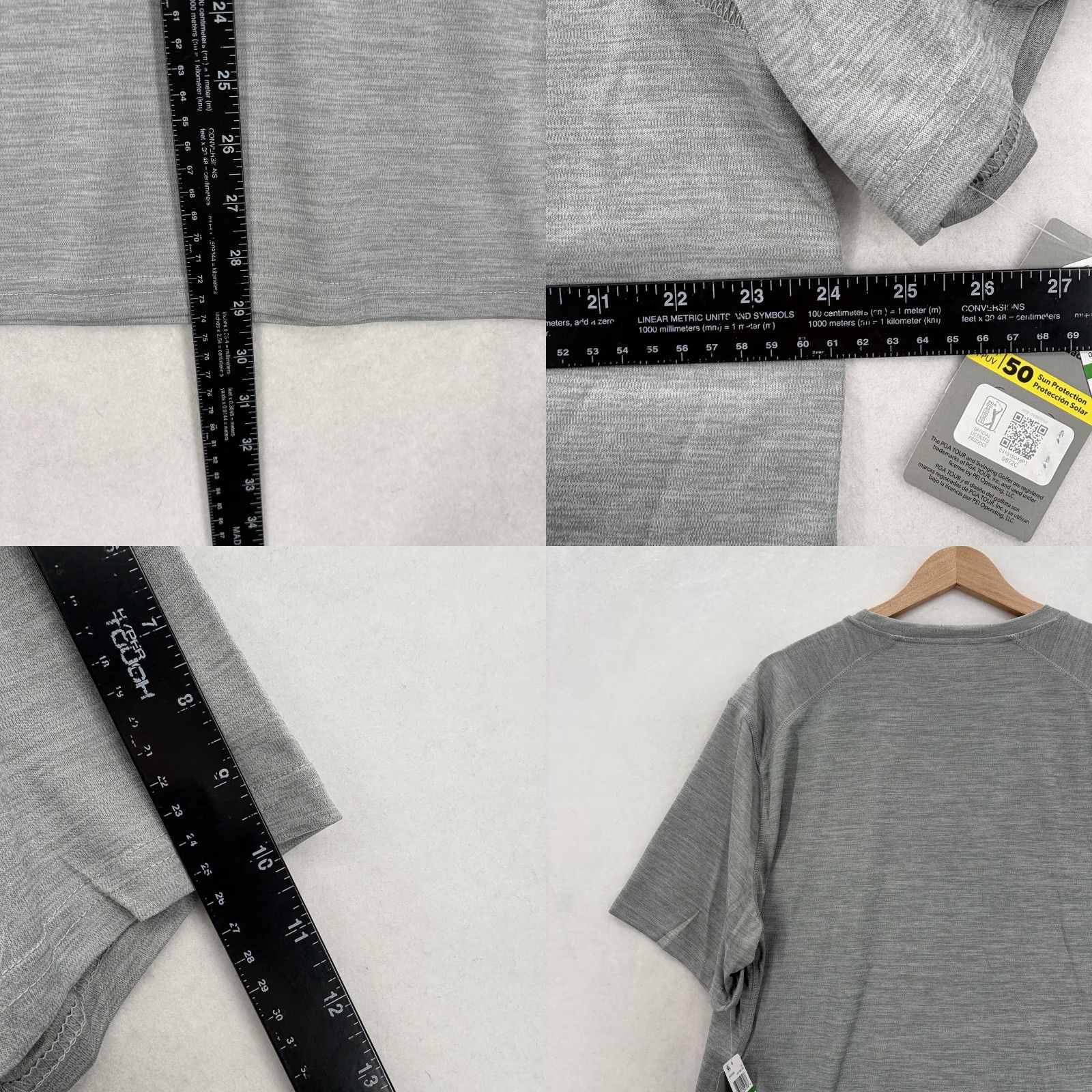 PGA Tour PGA TOUR Shirt Mens Large Gray Short Sleeve Performance Golf UPF 50 Protection Size US L / EU 52-54 / 3 - 8 Thumbnail