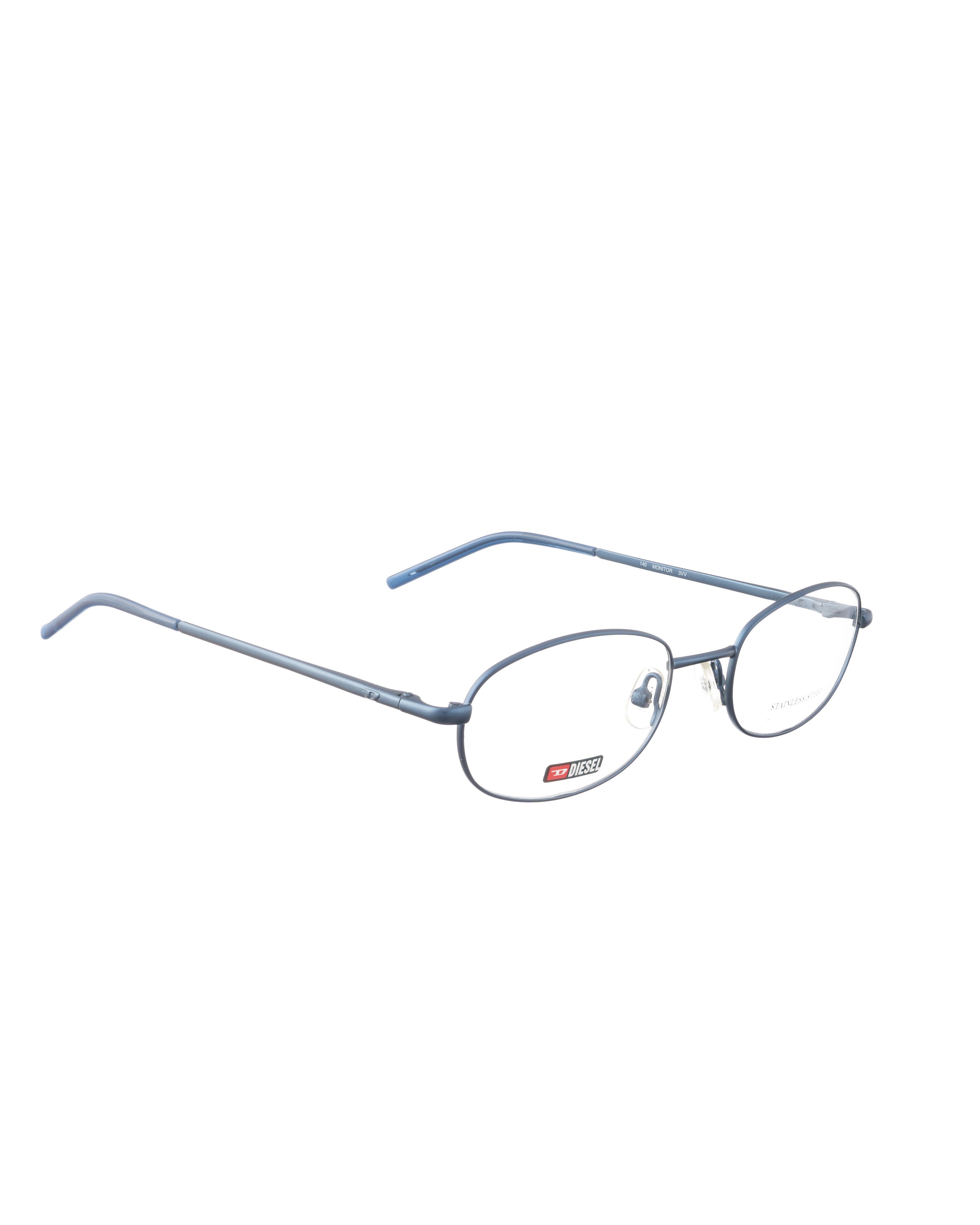 Diesel '00s Classic Blue Matte Metal Oval Glasses