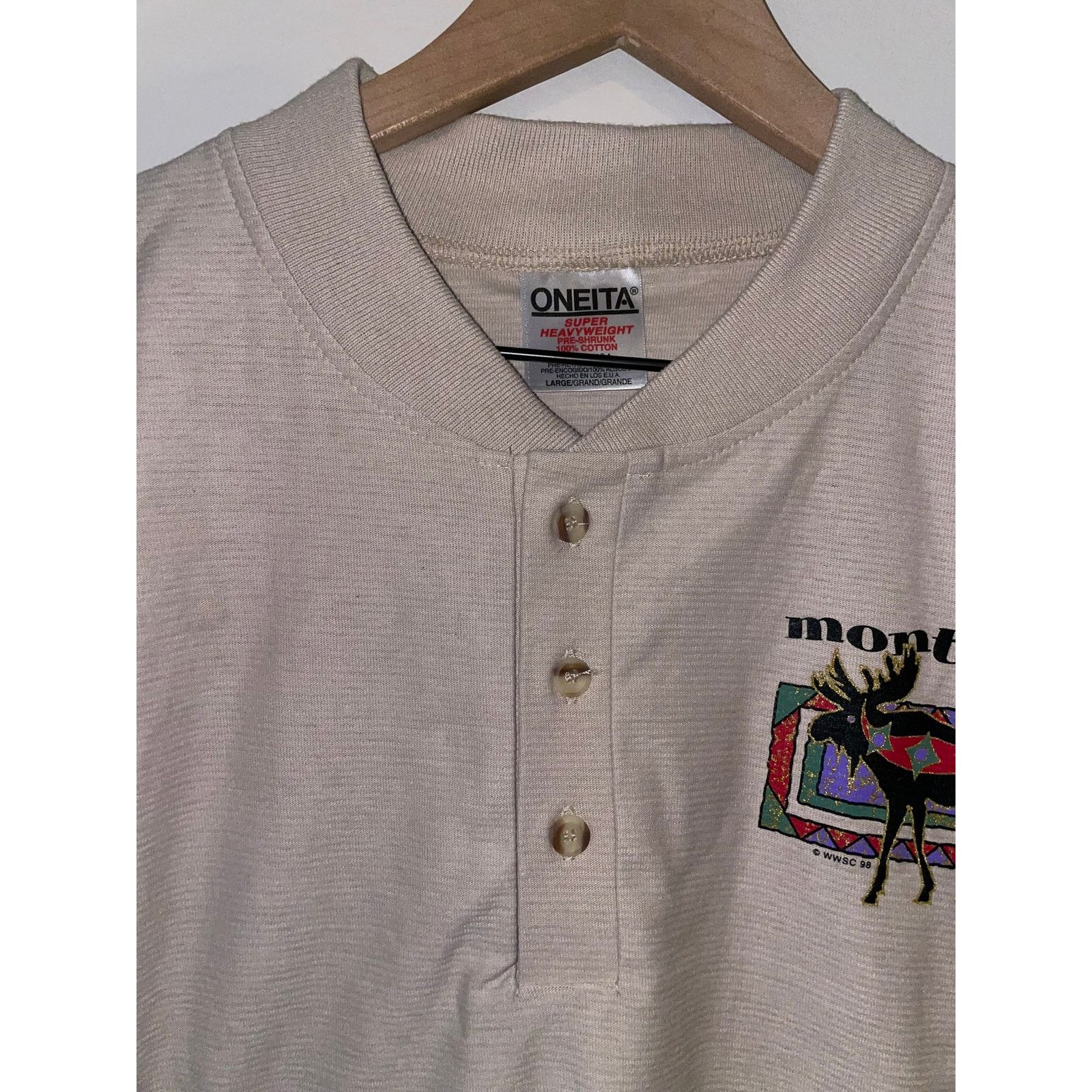 Vintage Vintage Montana Brown Shirt Moose Animal Tee VTG 90s Large Size US L / EU 52-54 / 3 - 4 Thumbnail
