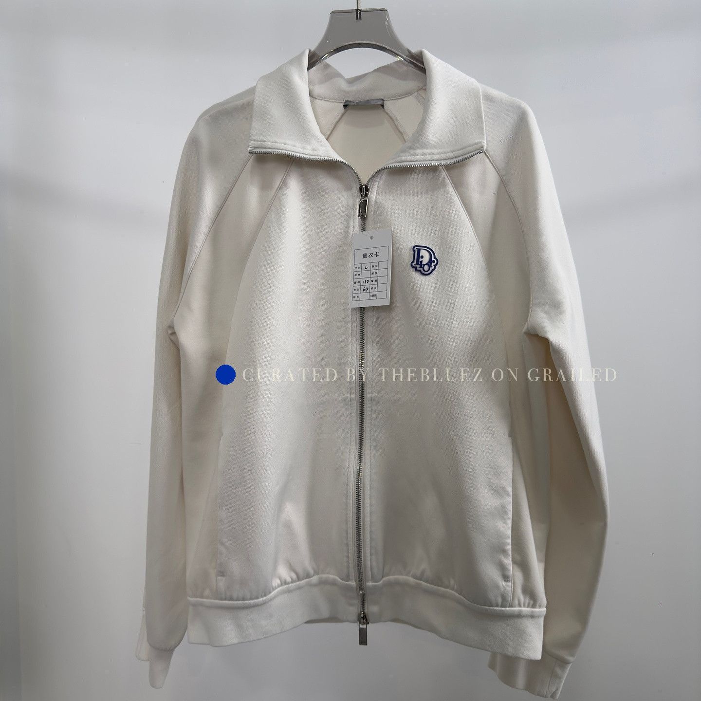 Dior White Logo Track Jacket in Size L Size US L / EU 52-54 / 3 - 1 Thumbnail