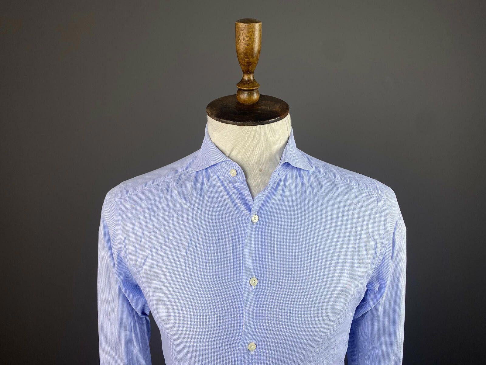 Suitsupply Men Suit Supply Cotton Two Ply Blue Dress Shirt Size 39 Size US M / EU 48-50 / 2 - 2 Thumbnail