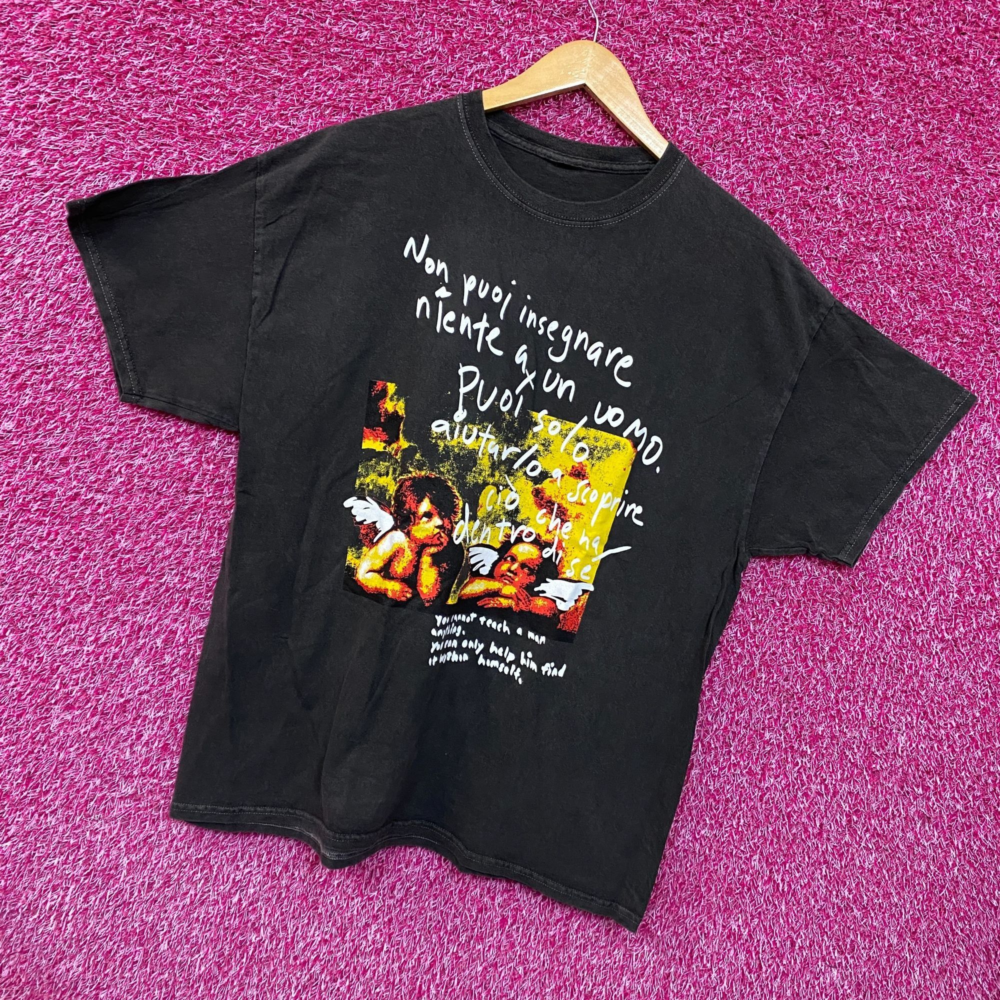 Ripple Junction Angel Painting Mineral Wash Cropped Tshirt size Large Size L / US 10 / IT 46 - 3 Thumbnail