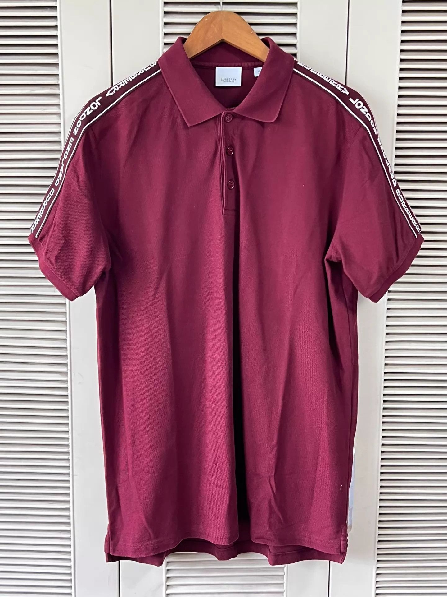 Burberry BURBERRY Burgundy Men's Polo Shirt S - TB Logo, Short Sleeve Size US S / EU 44-46 / 1 - 1 Thumbnail