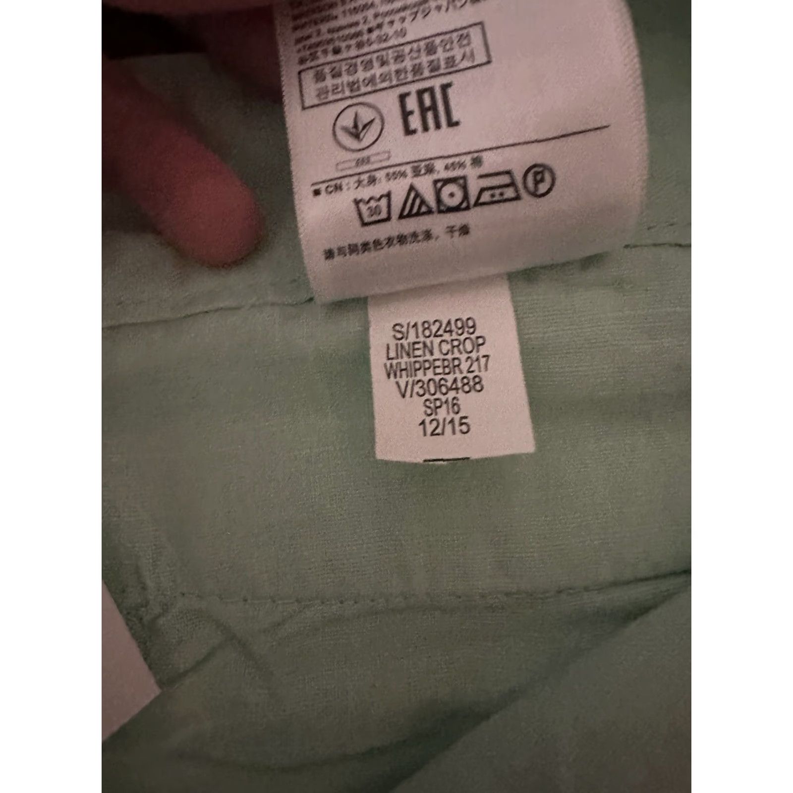 Banana Republic NWT Banana Republic Factory Store Women Green Linen Pants 6 Cropped Slim Boyfriend NWT Pants Womens Spring Green Linen 6 Size 28" / US 6 / IT 42 - 4 Thumbnail