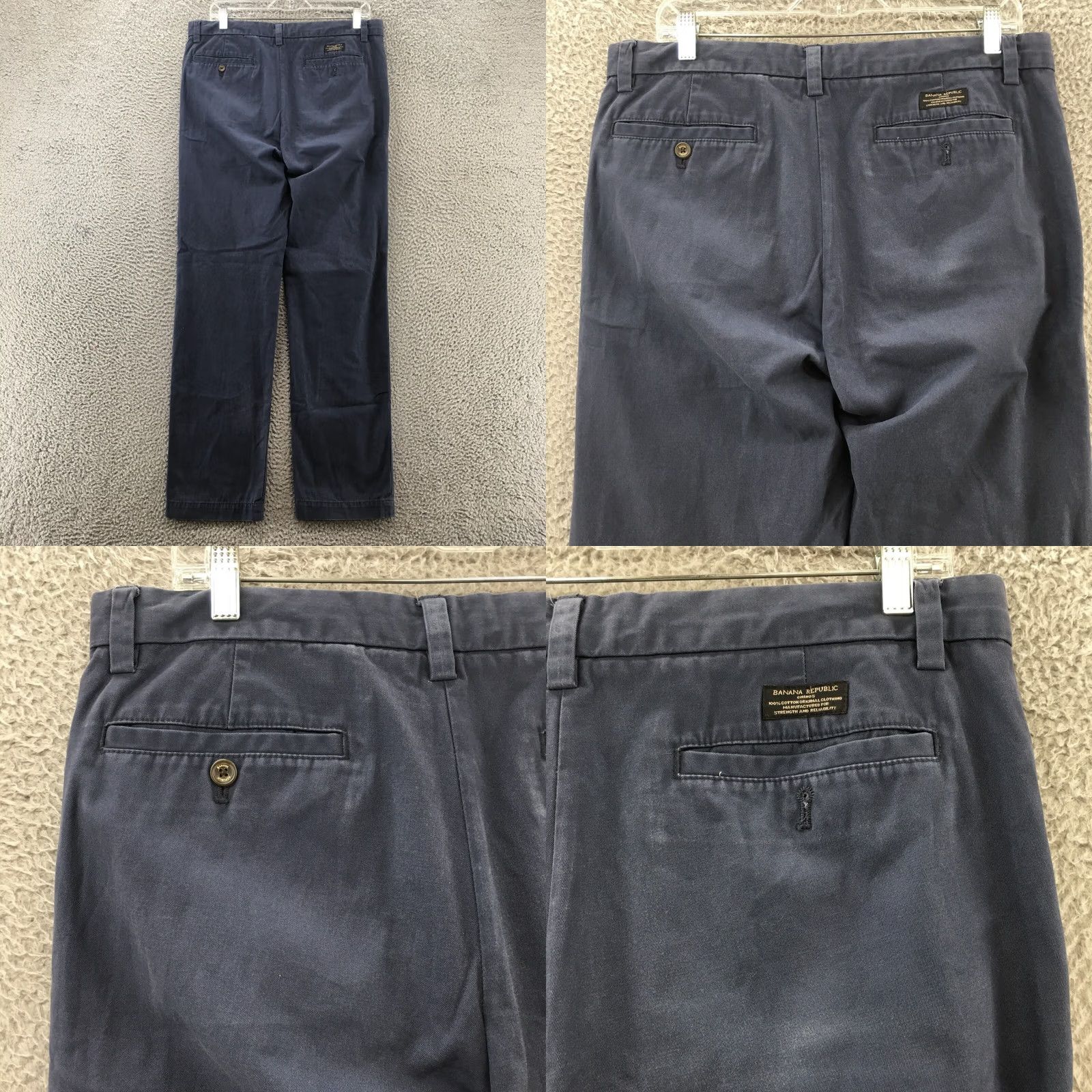 Banana Republic Banana Republic Emerson Chino Pants Mens 33x34 Blue Cotton Mid Rise Zip Fly Shirt? Size US 33 - 9 Thumbnail