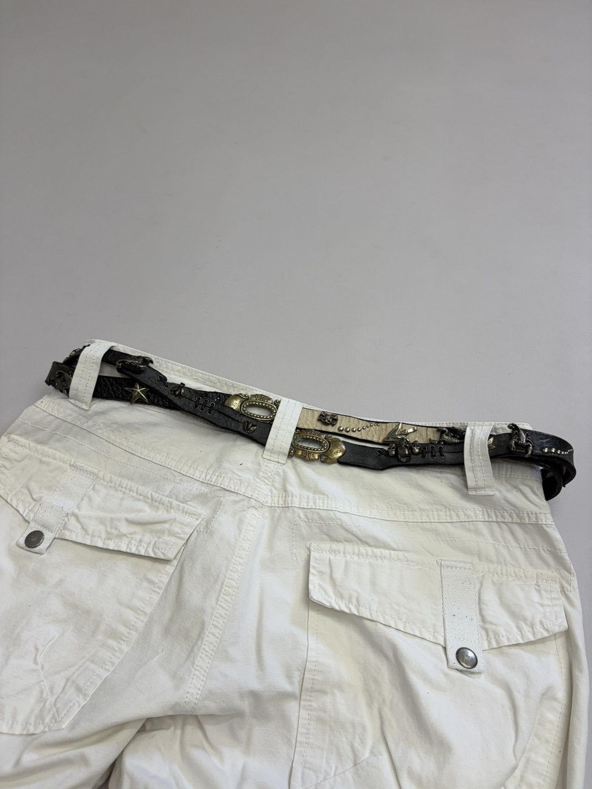 If Six Was Nine Vintage Studded Leather Tribal Belt Y2K Punk Grunge Rockstar Size 34 - 4 Thumbnail