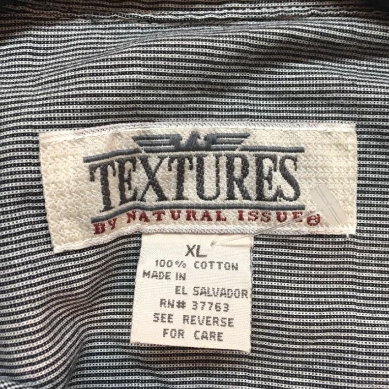 Vintage Textures By Natural Issue Mens Button Front Shirt Black Stripe Long Sleeve XL Size US XL / EU 56 / 4 - 5 Thumbnail