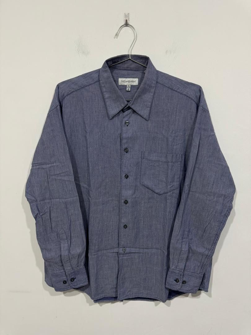 Yves Saint Laurent Vintage YSL Blue Shirt Size US XXL / EU 58 / 5 - 1 Thumbnail
