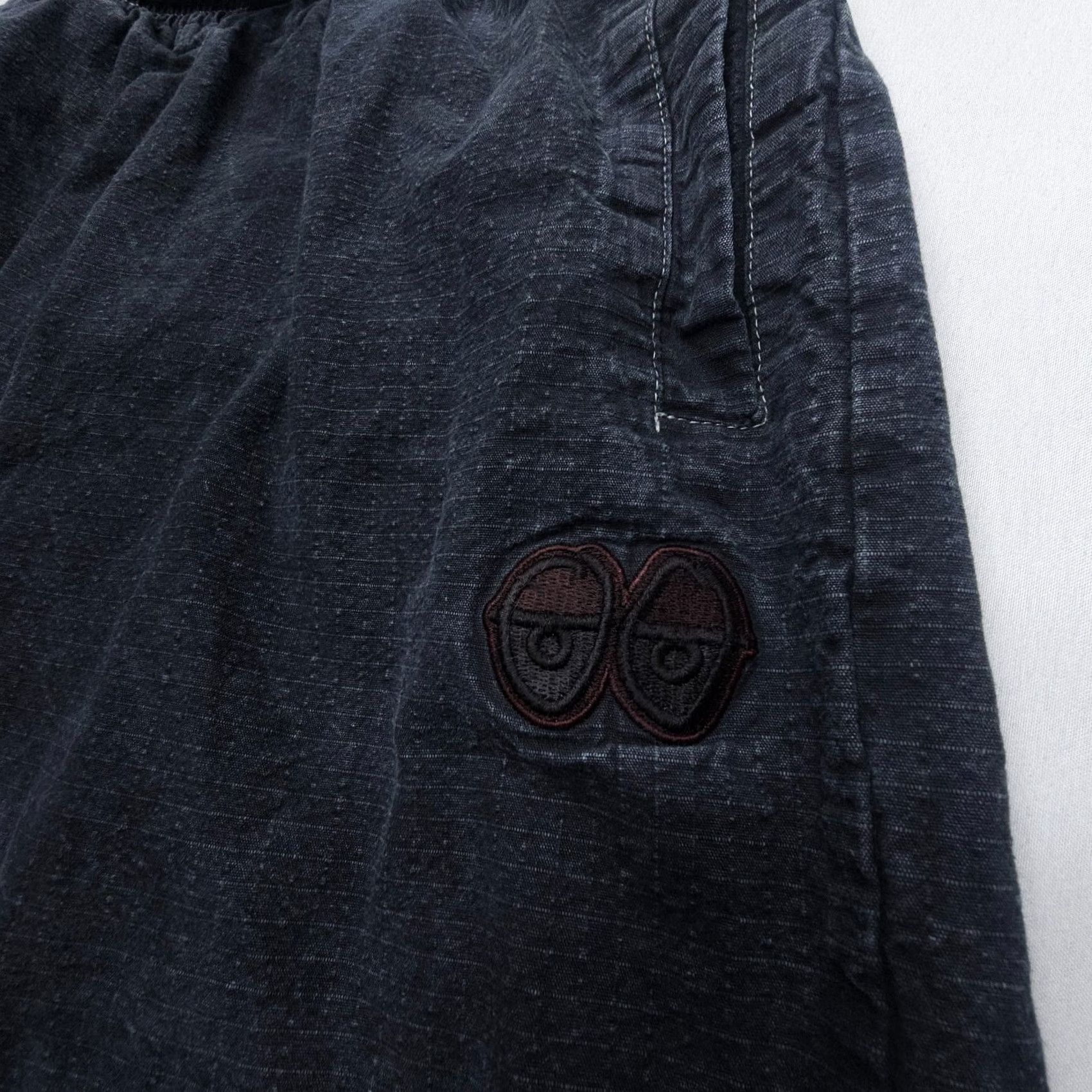 Vintage Krooked Pants Belted Elastic Waist Mens Small Chino Straight Black Cotton Mid Rise Regular 26in Inseam USA Logo Size US 29 - 3 Thumbnail