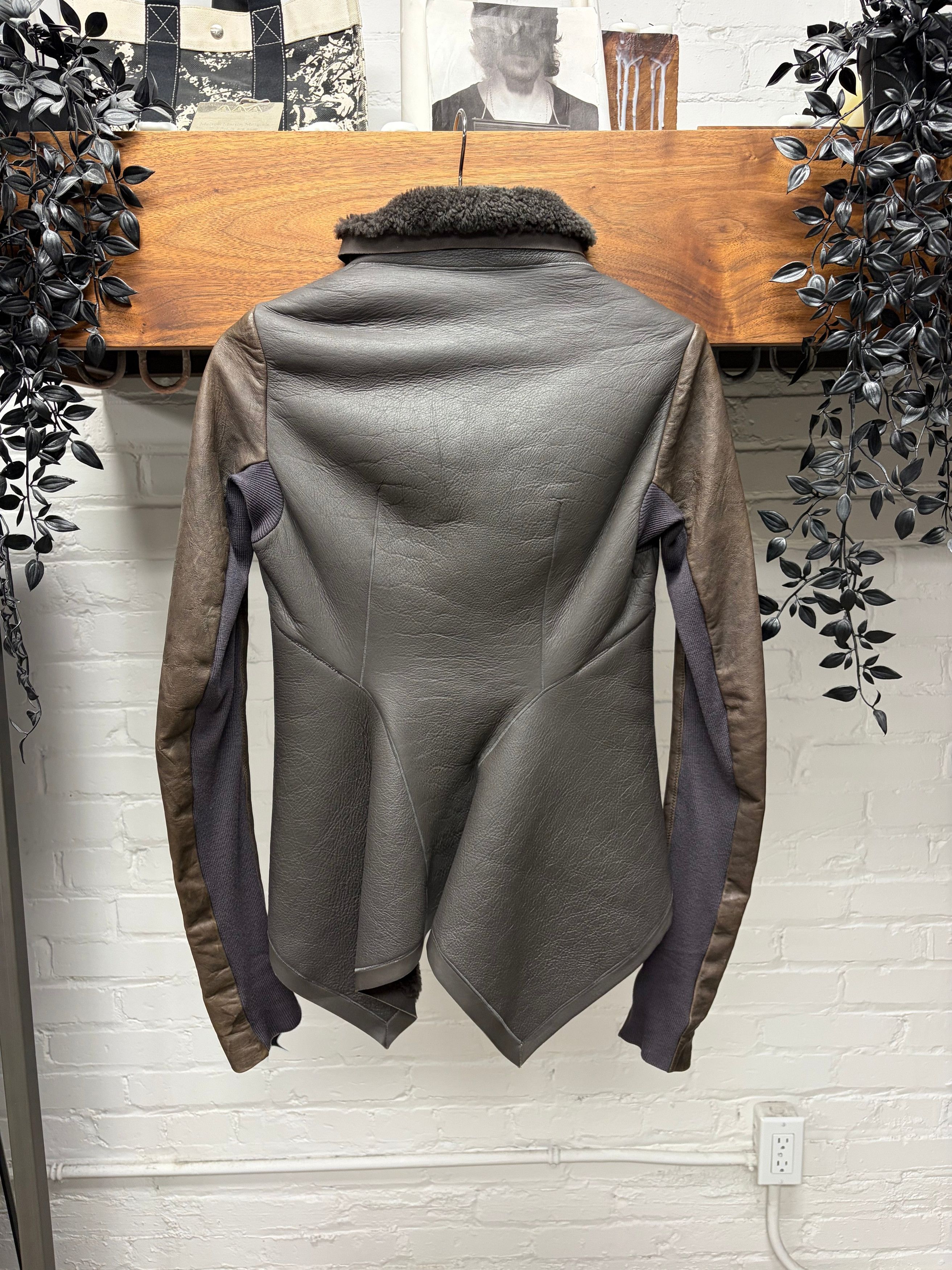 Rick Owens Rick Owens ‘Naska’ O&M Era Shearling Lined Dust Brown High-Neck Jacket Size US L / EU 52-54 / 3 - 4 Thumbnail
