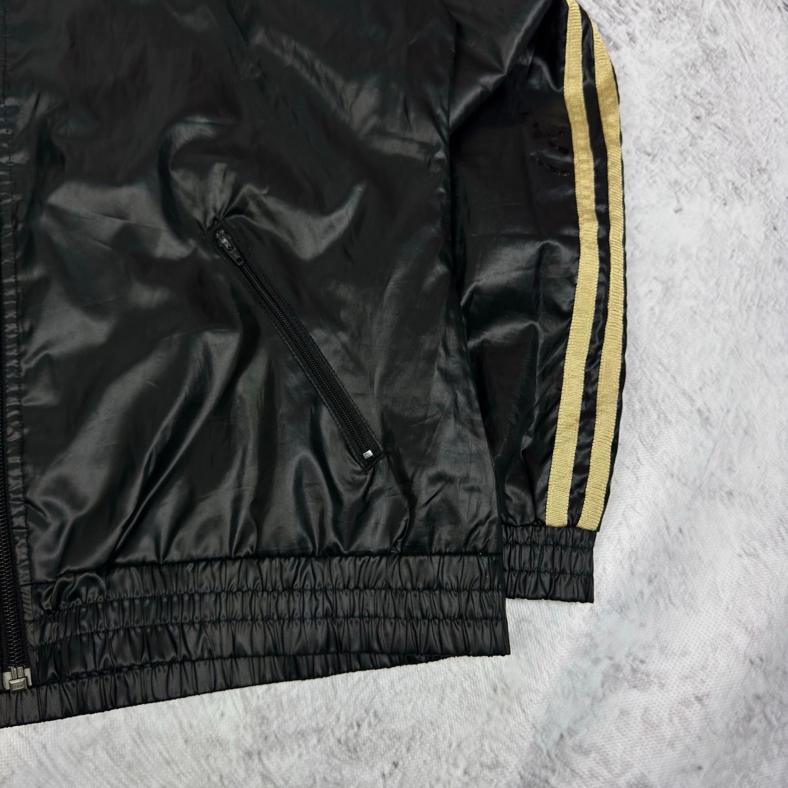 Adidas Adidas Womens Black Gold 3-Stripe Trefoil Full Zip Jacket 40 Size S / US 4 / IT 40 - 10 Thumbnail