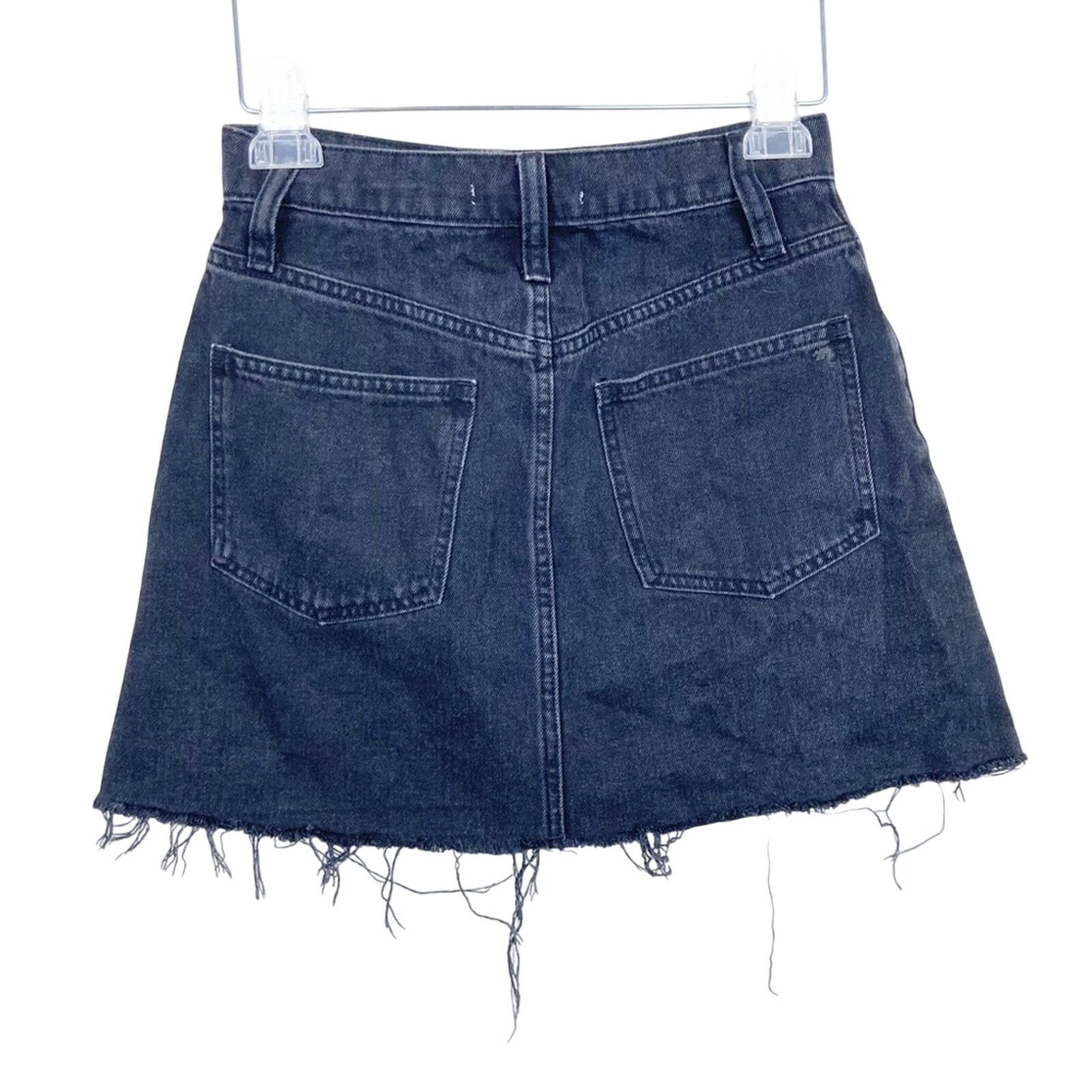 Madewell Madewell Black Denim Lunar Wash Mini Skirt Sz 25 Size 25" / US 0 / IT 36 - 2 Thumbnail
