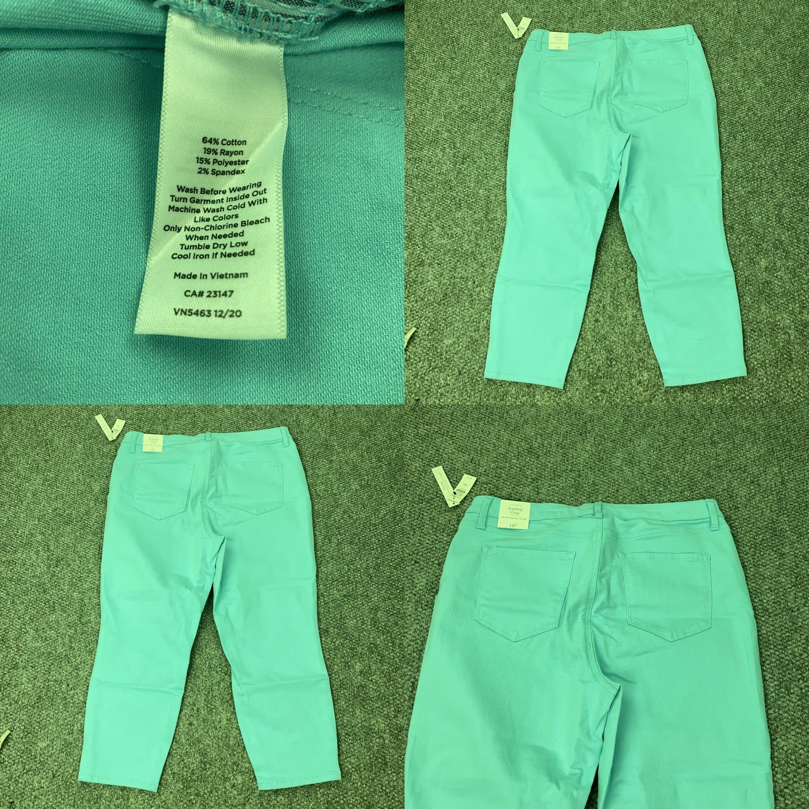 Talbots Talbots Jegging Crop Jeans Womens 14P High Waist Green Slimming Stretch Size 36" / US 14 / IT 50 - 9 Thumbnail