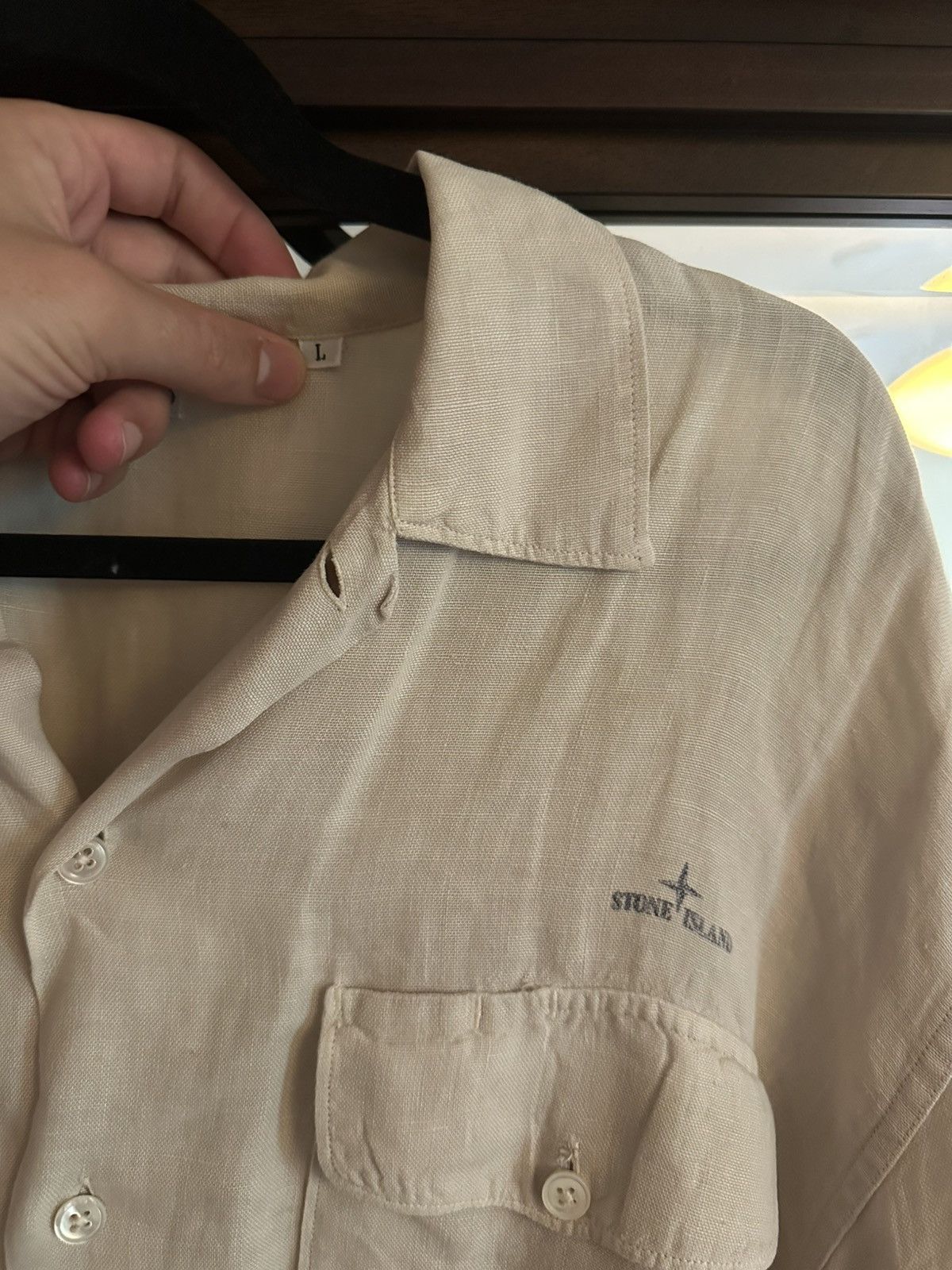 Stone Island Vintage Stone Island Linen Shirt Size US L / EU 52-54 / 3 - 5 Thumbnail