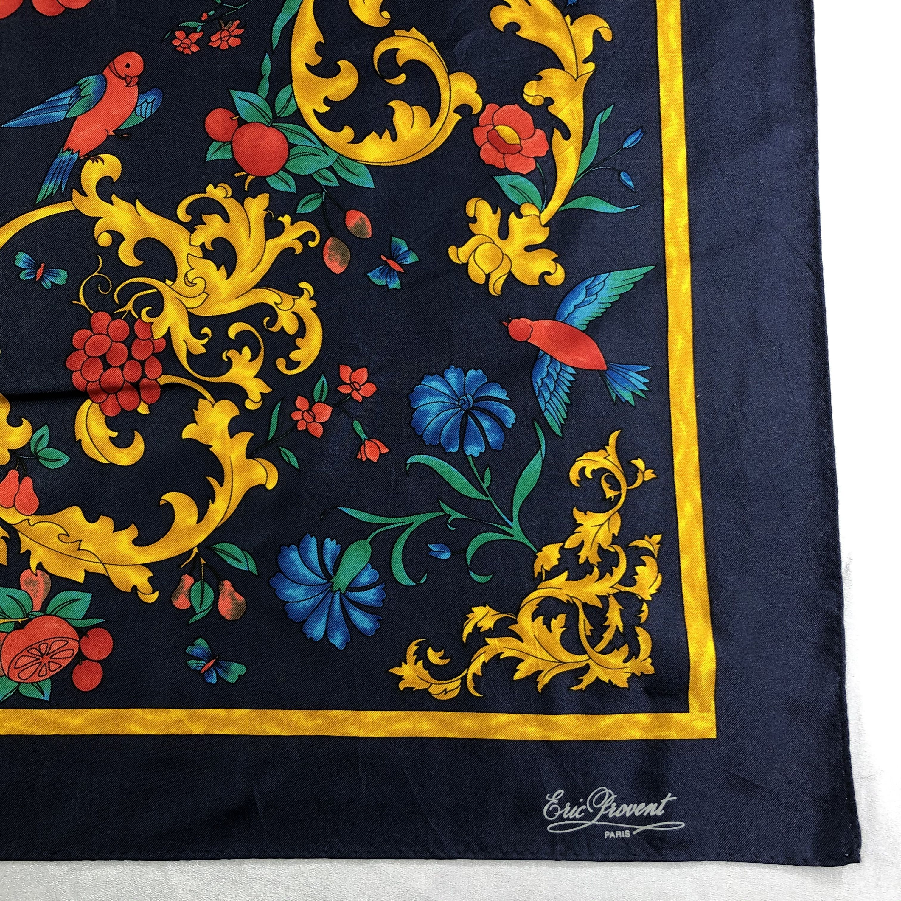 Vintage Vintage Eric Provent Silk Scarf Size ONE SIZE - 4 Thumbnail