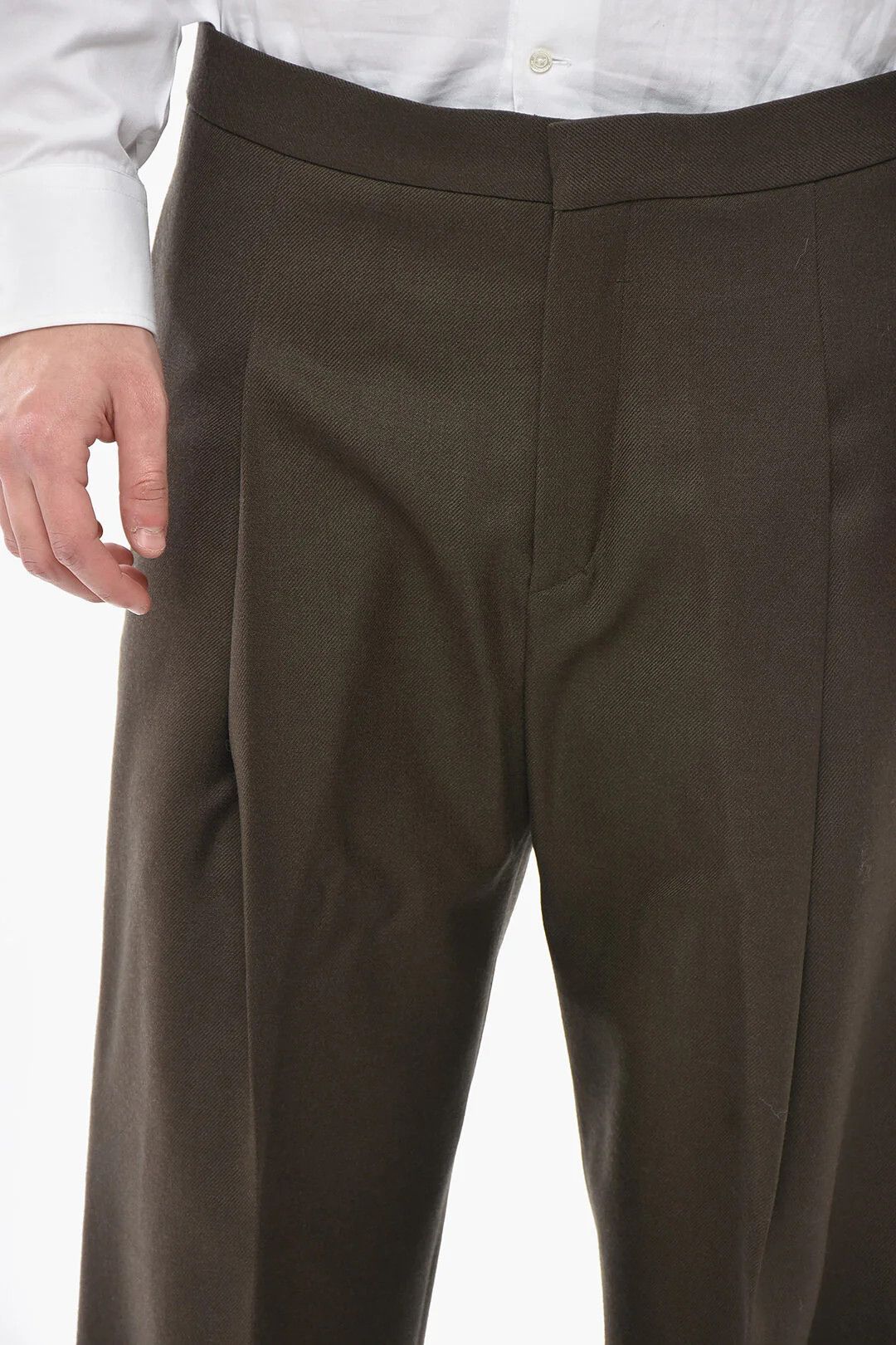 Givenchy og1mm0326 Straight-Fit Wool-Twill Pant in Military Green Size US 28 / EU 44 - 3 Thumbnail