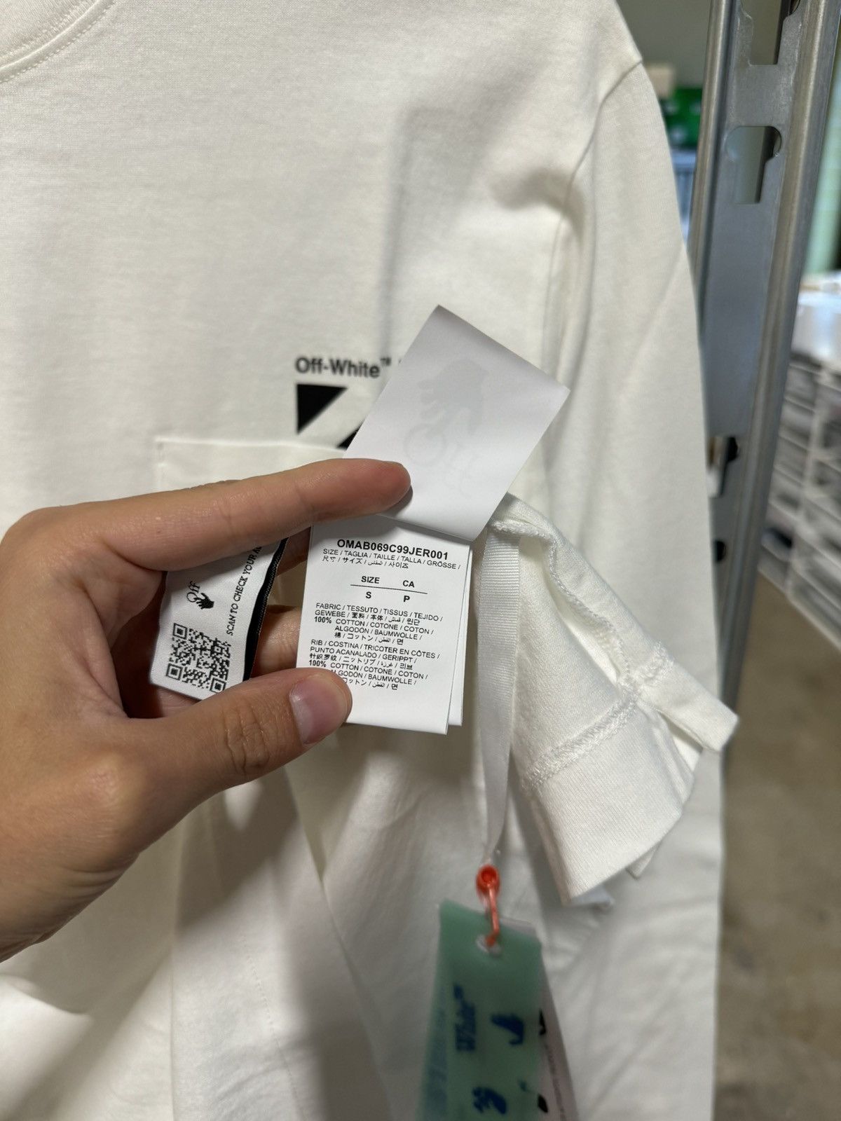 Off-White Off-White Pkt Diag Printed Long Sleeve T-Shirt NEW 475$ Size US S / EU 44-46 / 1 - 6 Thumbnail