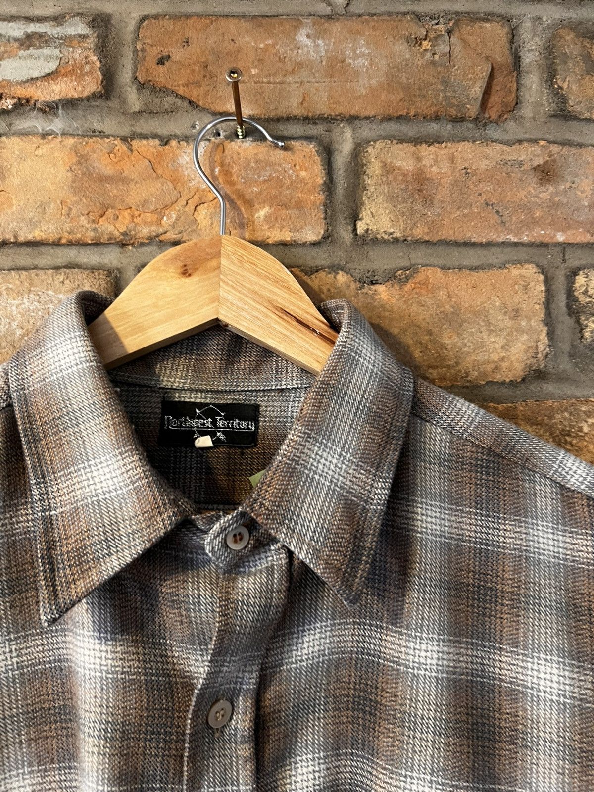 Vintage 80s Shadow Plaid Flannel Size US L / EU 52-54 / 3 - 3 Thumbnail
