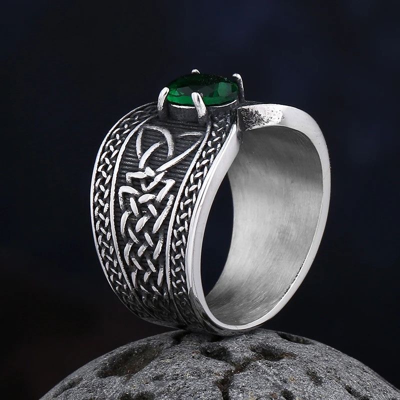 Jewelry Knot Green Zircon Ring Size ONE SIZE - 5 Thumbnail