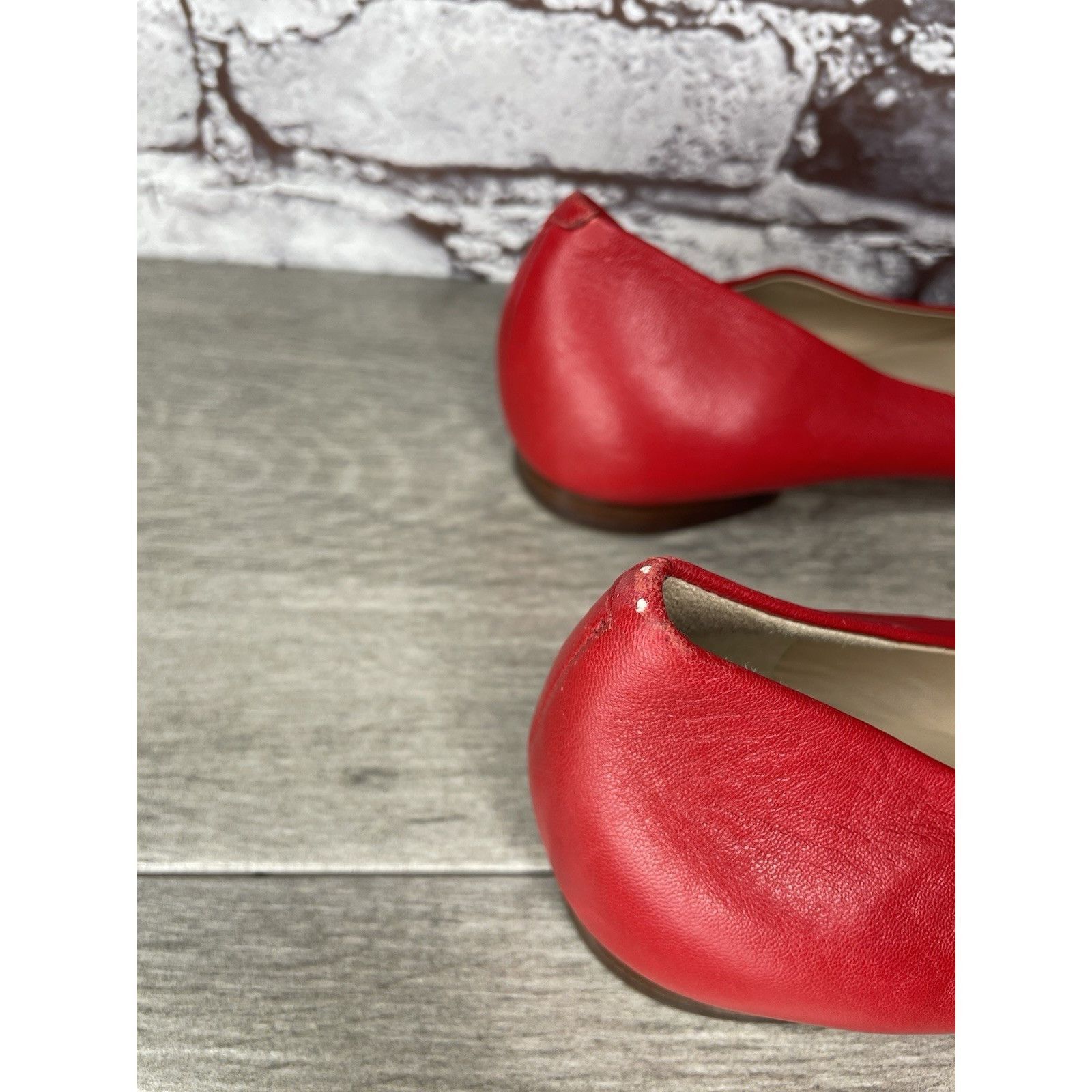 Tory Burch Tory Burch Red Leather Gold Badge Logo Ballet Flats Shoes Wo Size US 8.5 / IT 38.5 - 10 Thumbnail