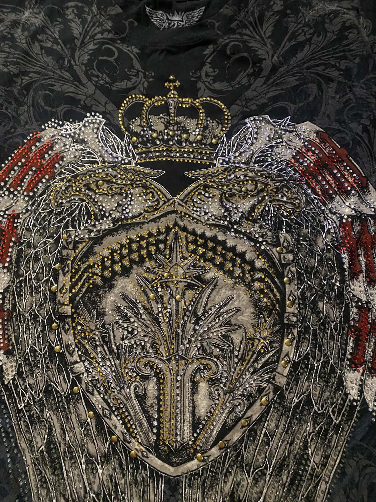 Affliction Affliction Style Y2K Gold & Red Rhinestone USA Wings Tee Size US L / EU 52-54 / 3 - 2 Thumbnail