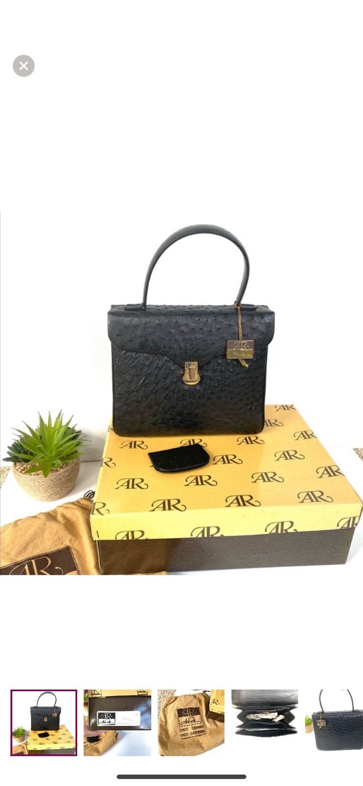 Alfred Roth Vintage Ostrich Bag New RARE
