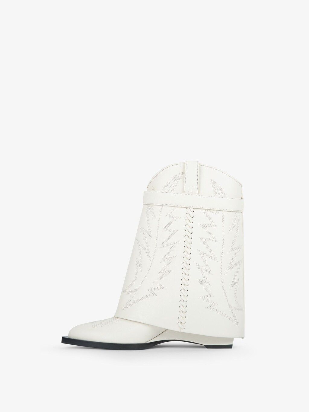 Givenchy o1w1db10525 Shark Lock Cowboy Ankle Boots in White Size US 7 / IT 37 - 2 Thumbnail