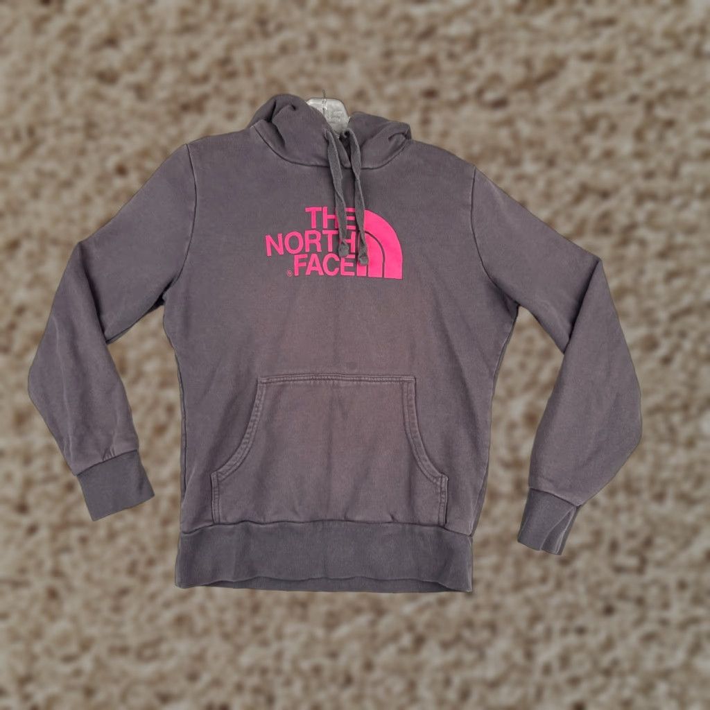 The North Face The North Face Hoodie Women Small Grayish Pink Pullover Pocket Cotton Size S / US 4 / IT 40 - 1 Thumbnail