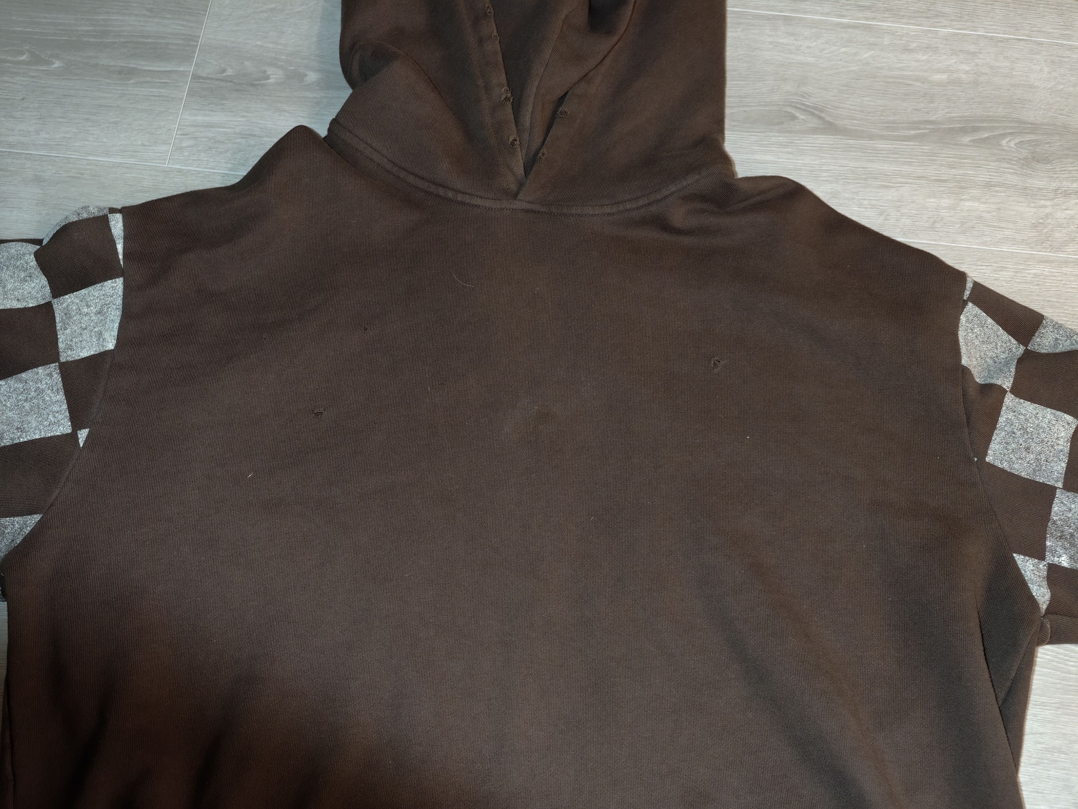 Profound Aesthetic Profound Check Sleeve Hoodie In Brown Size US L / EU 52-54 / 3 - 3 Thumbnail