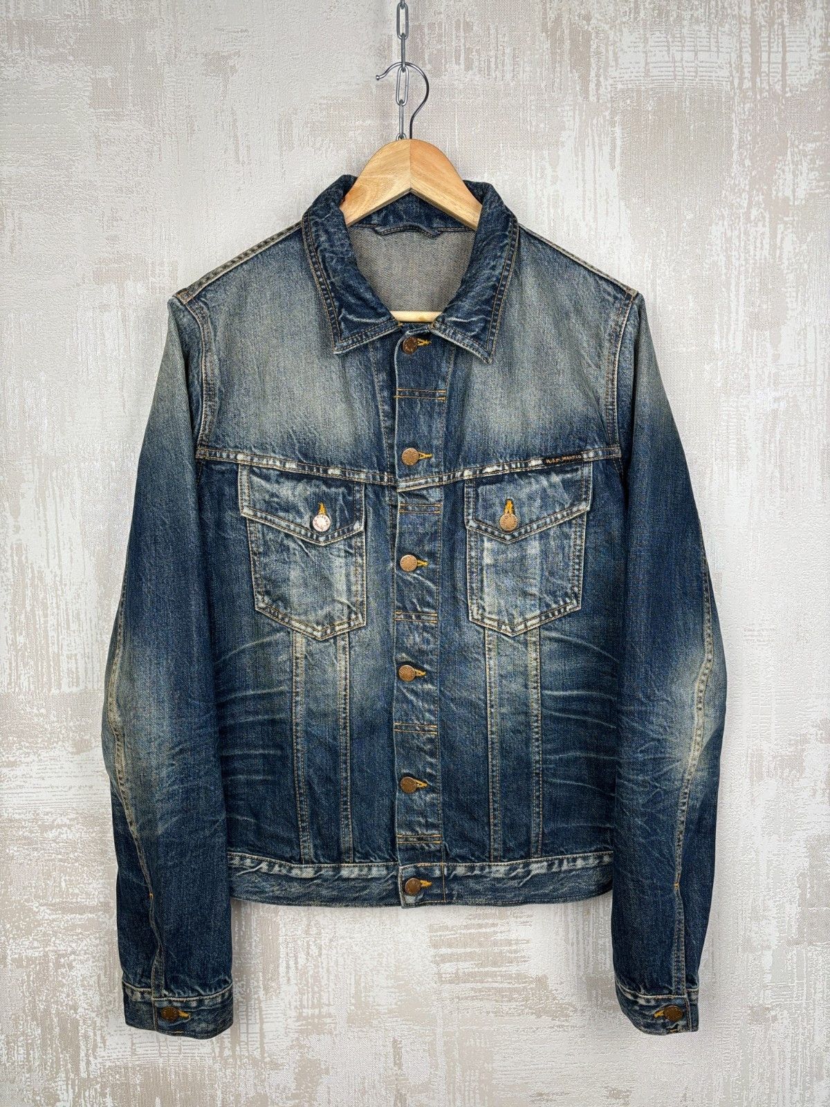 Nudie Jeans Nudie Jeans Terry Organic Sharp Denim Trucker Jacket Size US L / EU 52-54 / 3 - 8 Thumbnail