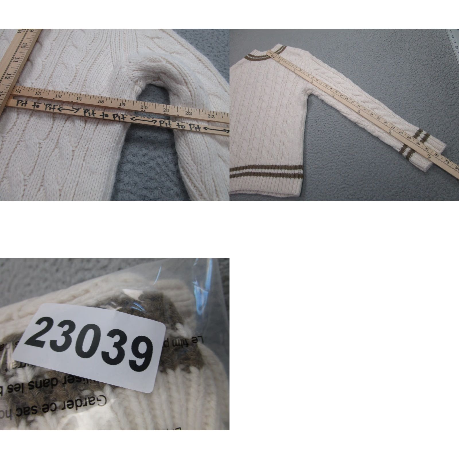American Eagle Outfitters American Eagle Outfitters Sweater Womens XS Cable Knit V-Neck Fisherman Pullover Ivory Preppy Casual Size XS / US 0-2 / IT 36-38 - 8 Thumbnail