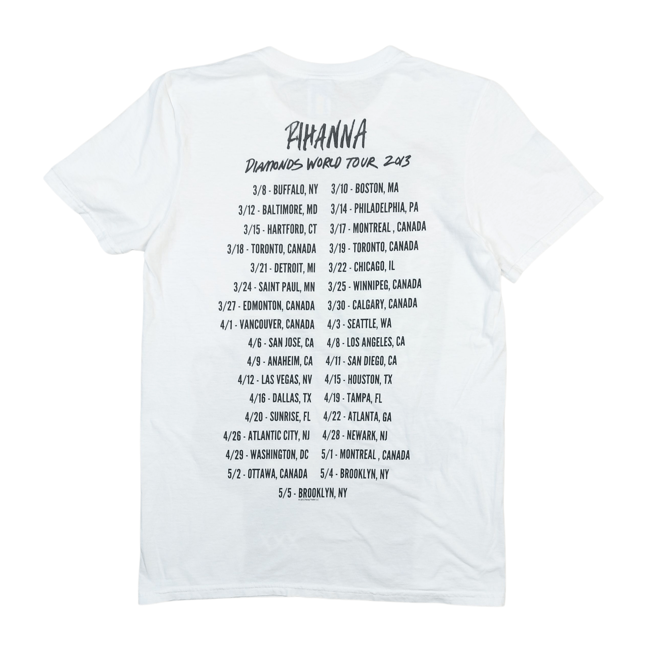 Band Tees Authentic 2013 Rihanna Diamonds World Tour Double-Sided TEE Size US S / EU 44-46 / 1 - 3 Thumbnail
