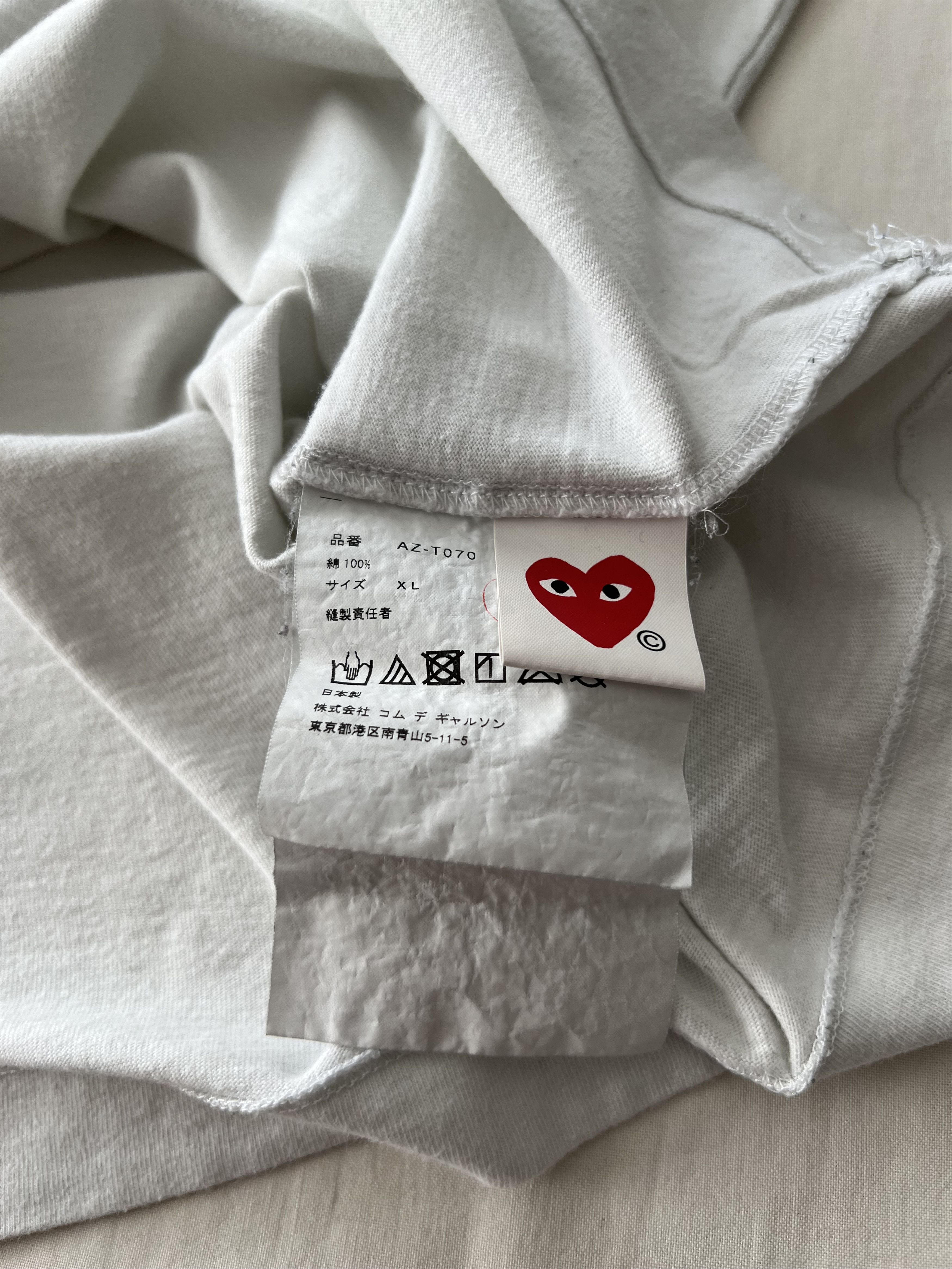 Comme des Garcons PLAY Comme des Garcons Play CDG White T-shirt Size US L / EU 52-54 / 3 - 12 Thumbnail