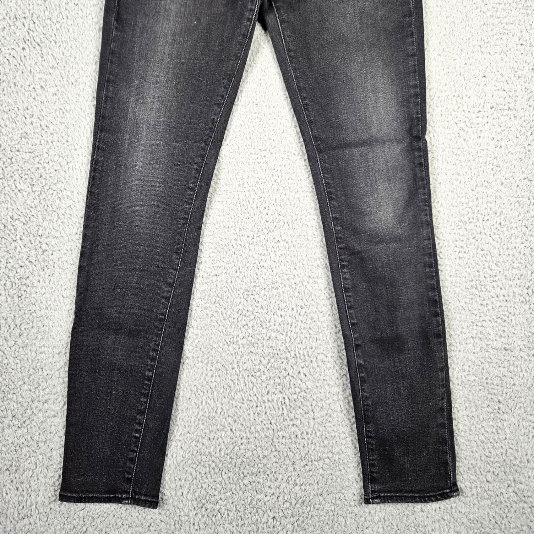ba&sh ba&sh Lily Noir Women’s Dark Black Skinny Jean Size 26 Denim Casual Belted Comfort Rise Mid Regular Machine Washable Size 26" / US 2 / IT 38 - 2 Thumbnail