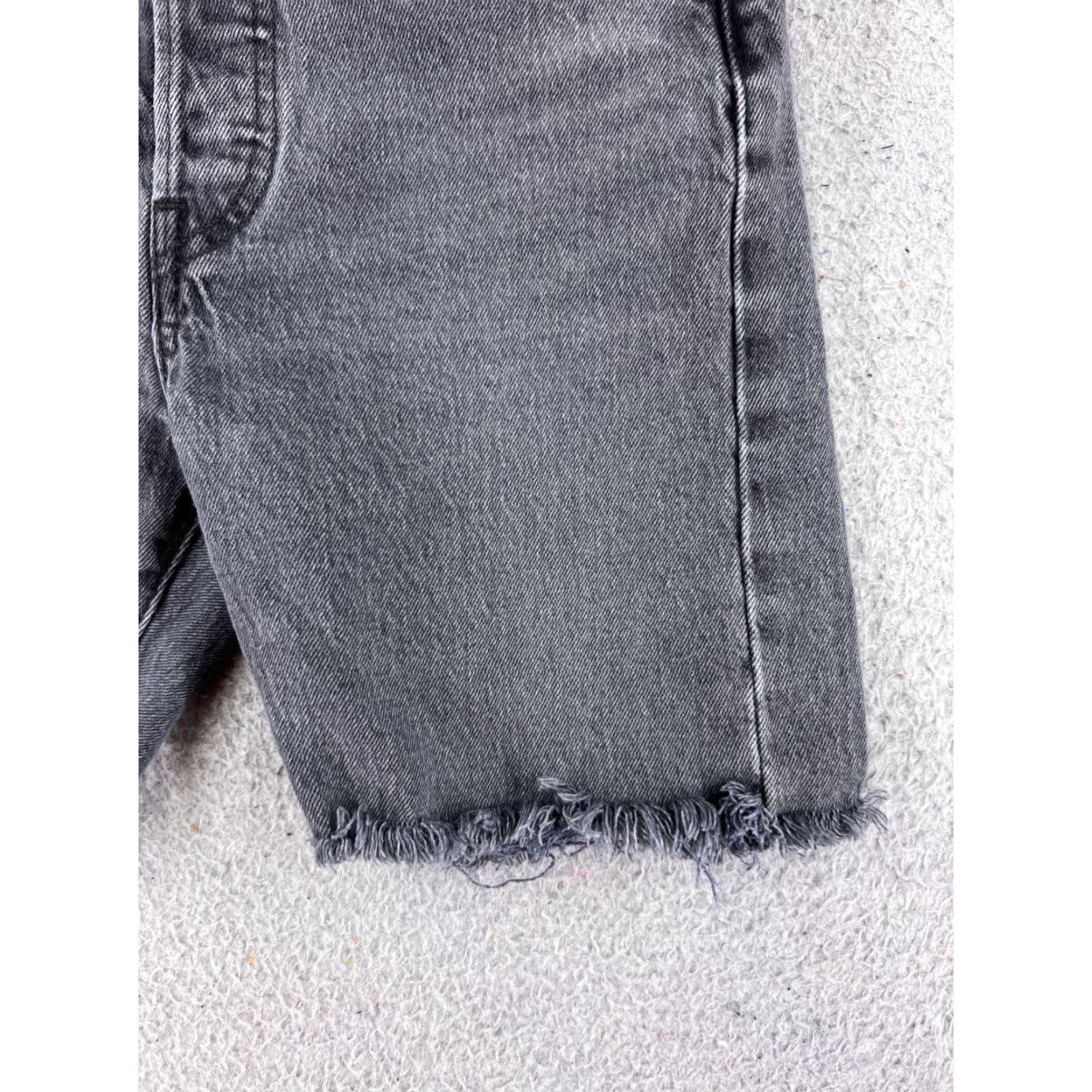 Levi's Levis Shorts Womens 24 Gray Denim Jean Cutoff Premium Big E 501 Button Fly 21x6 Size 42" / US 20 - 2 Thumbnail