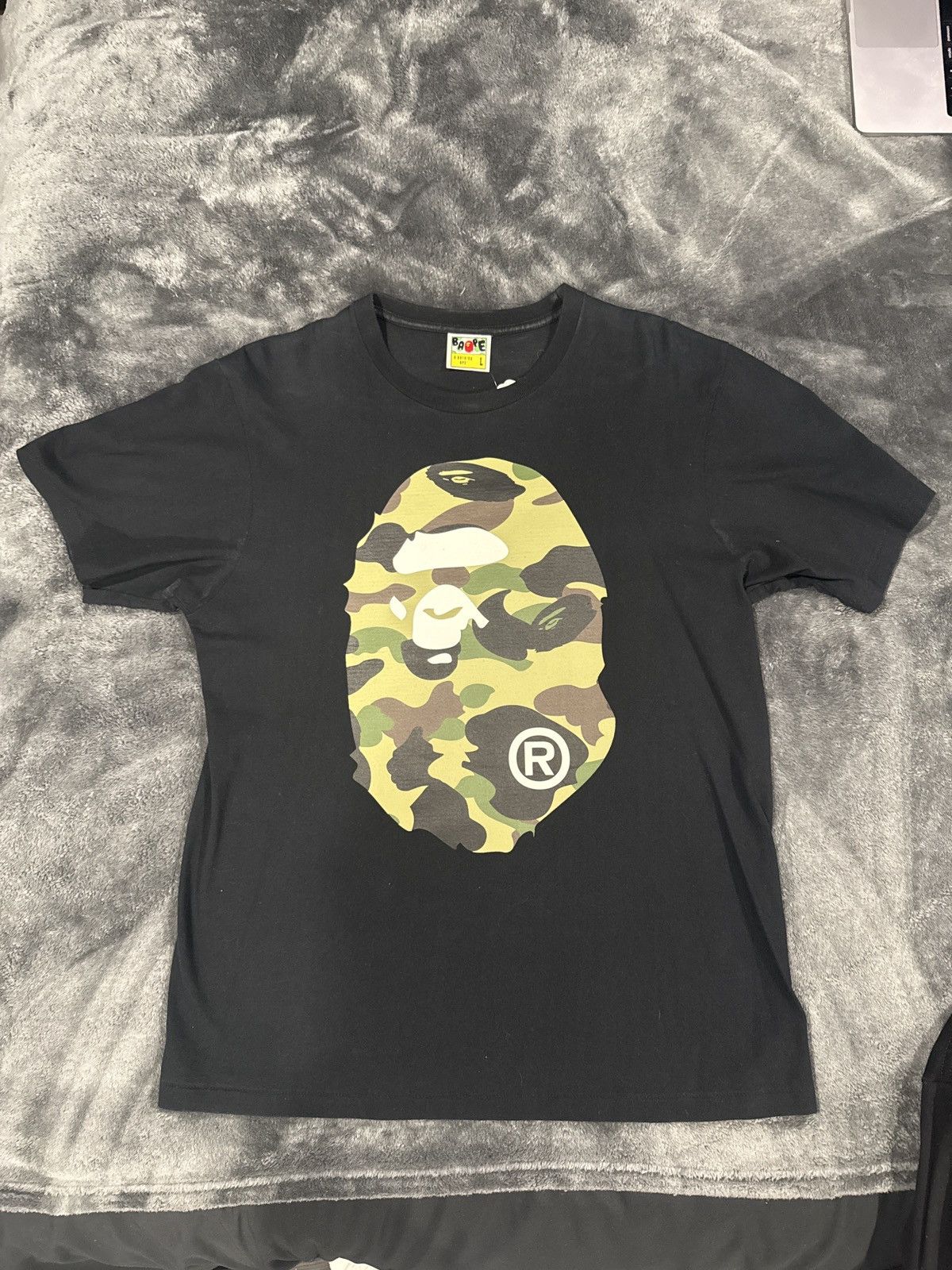 Bape Bape Tee- Black shirt/ Green Camo Size US L / EU 52-54 / 3 - 1 Thumbnail