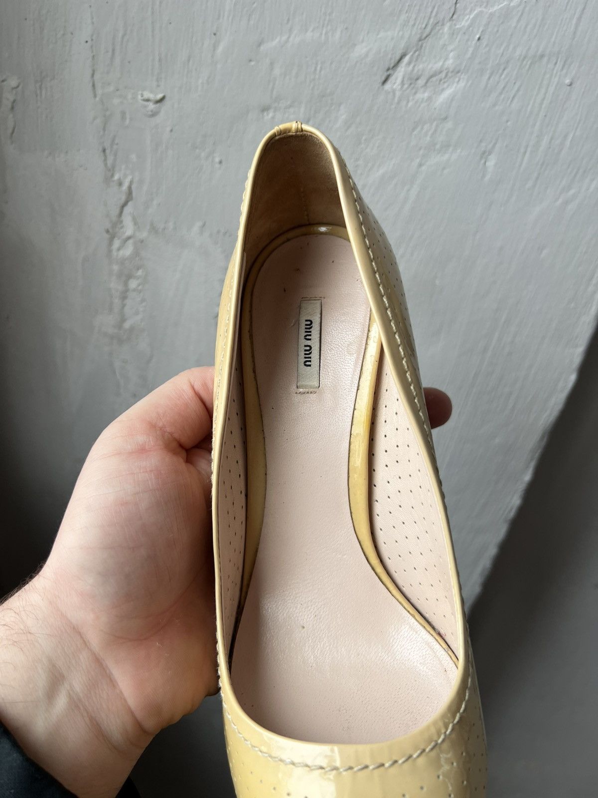 Miu Miu MIU MIU MADE IN ITALY PATENT LEATHER PEEP PUMPS HEELS SZ 39 Size US 9 / IT 39 - 8 Thumbnail