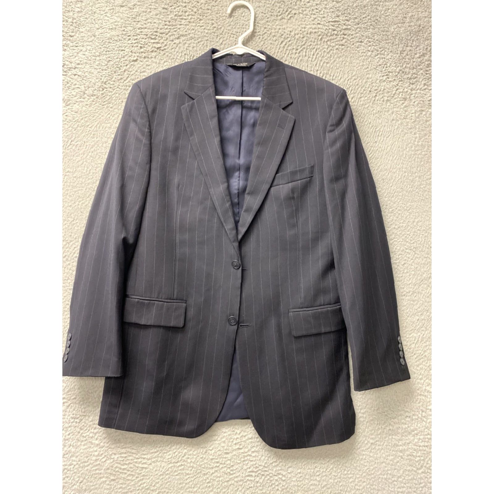 Jos. A. Bank Jos. A. Bank Blazer Stripe Wool Two-Button Sport Coat Navy 40L Men’s Shirt Jacket? Size 40R - 3 Thumbnail