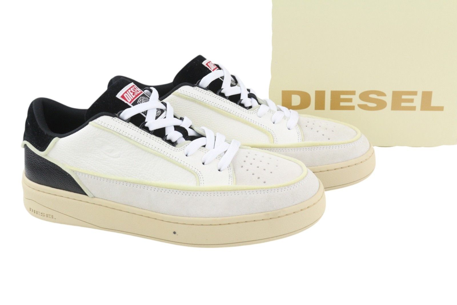 Diesel S-Skeatys Low Eu43 White Leather 41076 Shoes, Men's